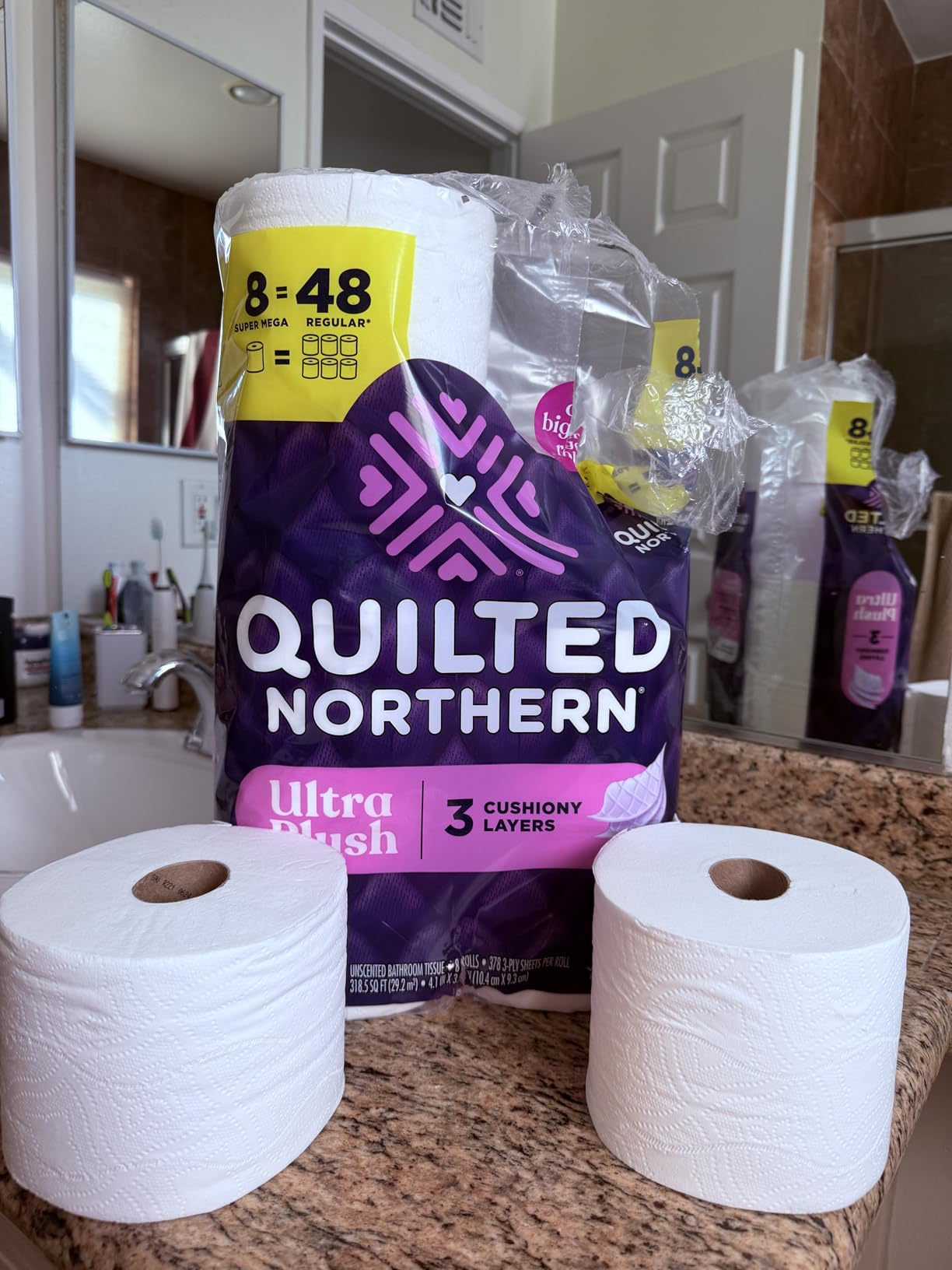 Quilted Northern Ultra Plush Toilet Paper, 24 Mega Rolls = 96 Regular Rolls, 3X Thicker*, 3 Ply Soft Toilet Tissue Customer Review Quilted Northern Ultra Plush Toilet Paper, 24 Mega Rolls = 96 Regular Rolls, 3X Thicker*, 3 Ply Soft Toilet Tissue - Customer Photo 2