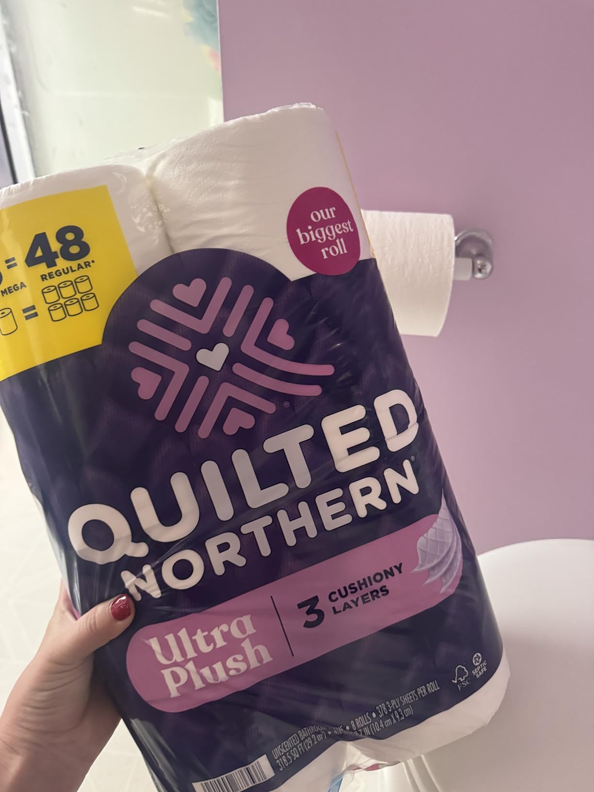 Quilted Northern Ultra Plush Toilet Paper, 24 Mega Rolls = 96 Regular Rolls, 3X Thicker*, 3 Ply Soft Toilet Tissue Customer Review Quilted Northern Ultra Plush Toilet Paper, 24 Mega Rolls = 96 Regular Rolls, 3X Thicker*, 3 Ply Soft Toilet Tissue - Customer Photo 5