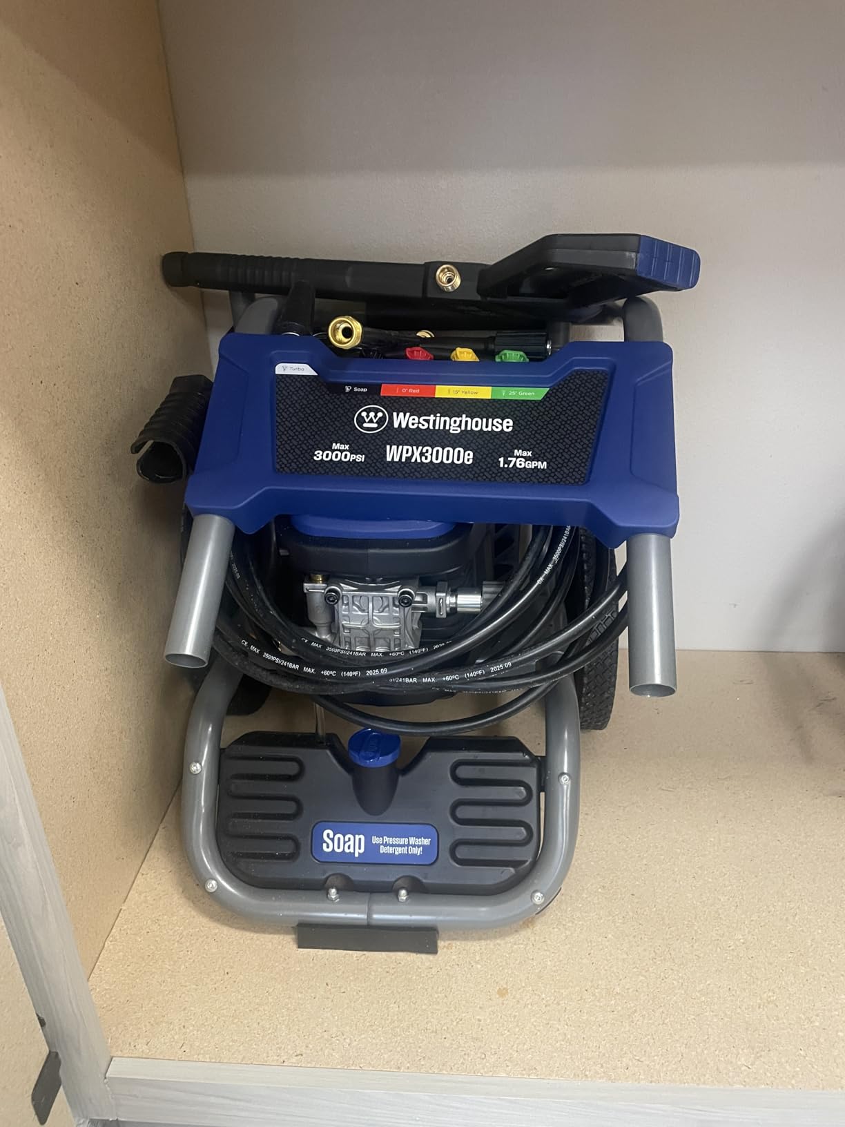 Westinghouse WPX3000e Electric Pressure Washer, 3000 Max PSI and 1.76 Max GPM, Induction Motor, Onboard Soap Tank, Spray Gun and Wand, 5 Nozzle Set customer photo 1