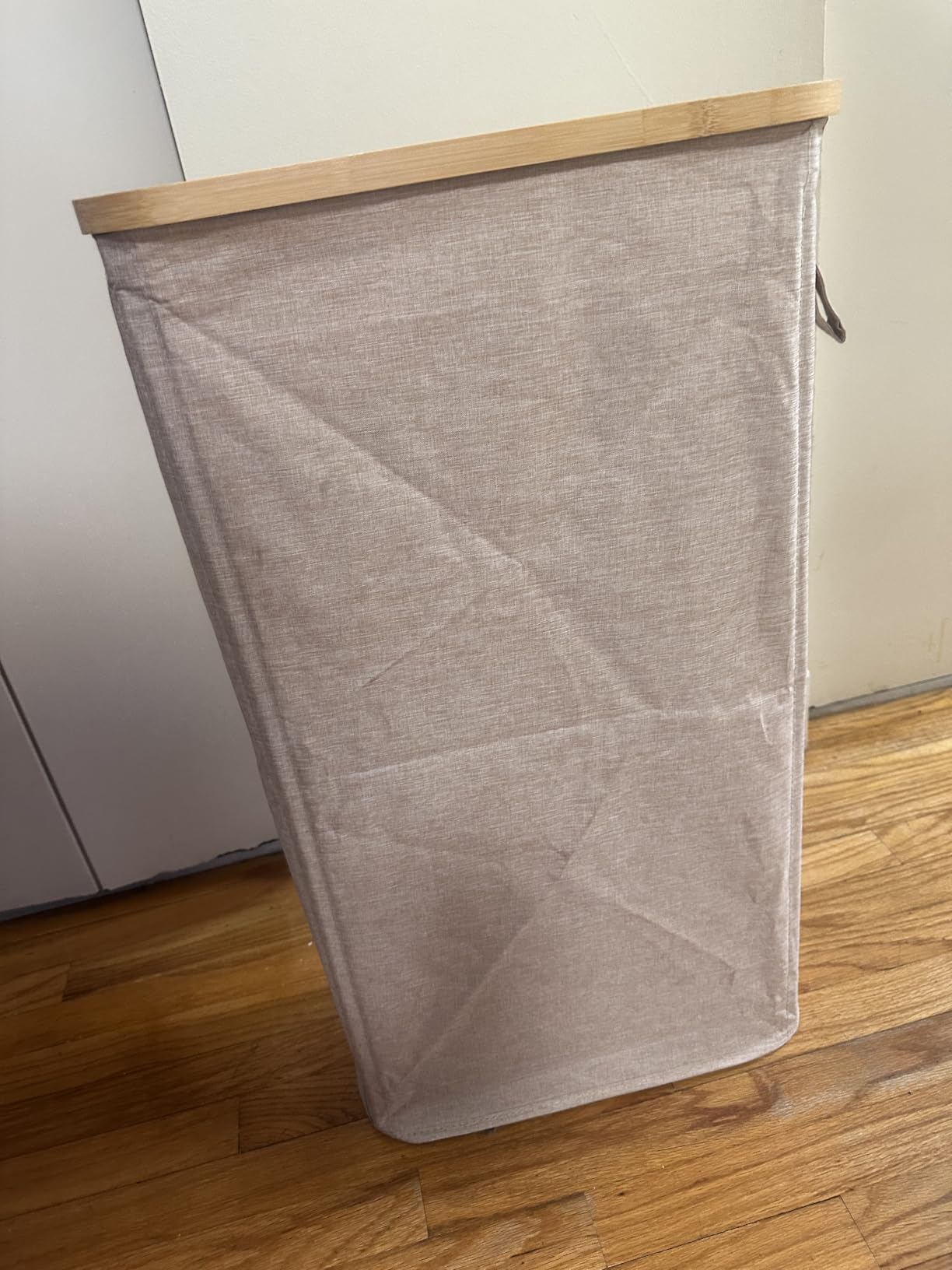 Lifewit 65L Slim Laundry Hamper with Lid, Narrow Laundry Basket with Removable Bag & Bamboo Handles, Fodable Thin Dirty Clothes Hamper for Laundry Collapsible Bin for Bathroom Bedroom Dorm, Beige - Customer Photo 1