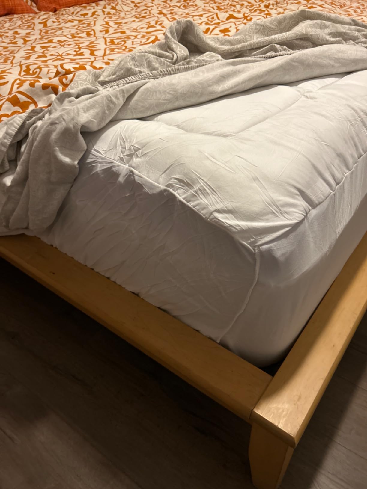 Dual Layer 4 Inch Memory Foam Mattress Topper Queen - 2 Inch Gel Memory Foam and 2 Inch Pillow Top Mattress Pad, 7-Zone Egg Crate Queen Size Mattress Topper(4 Inch White) Customer Review Dual Layer 4 Inch Memory Foam Mattress Topper Queen - 2 Inch Gel Memory Foam and 2 Inch Pillow Top Mattress Pad, 7-Zone Egg Crate Queen Size Mattress Topper(4 Inch White) - Customer Photo 2