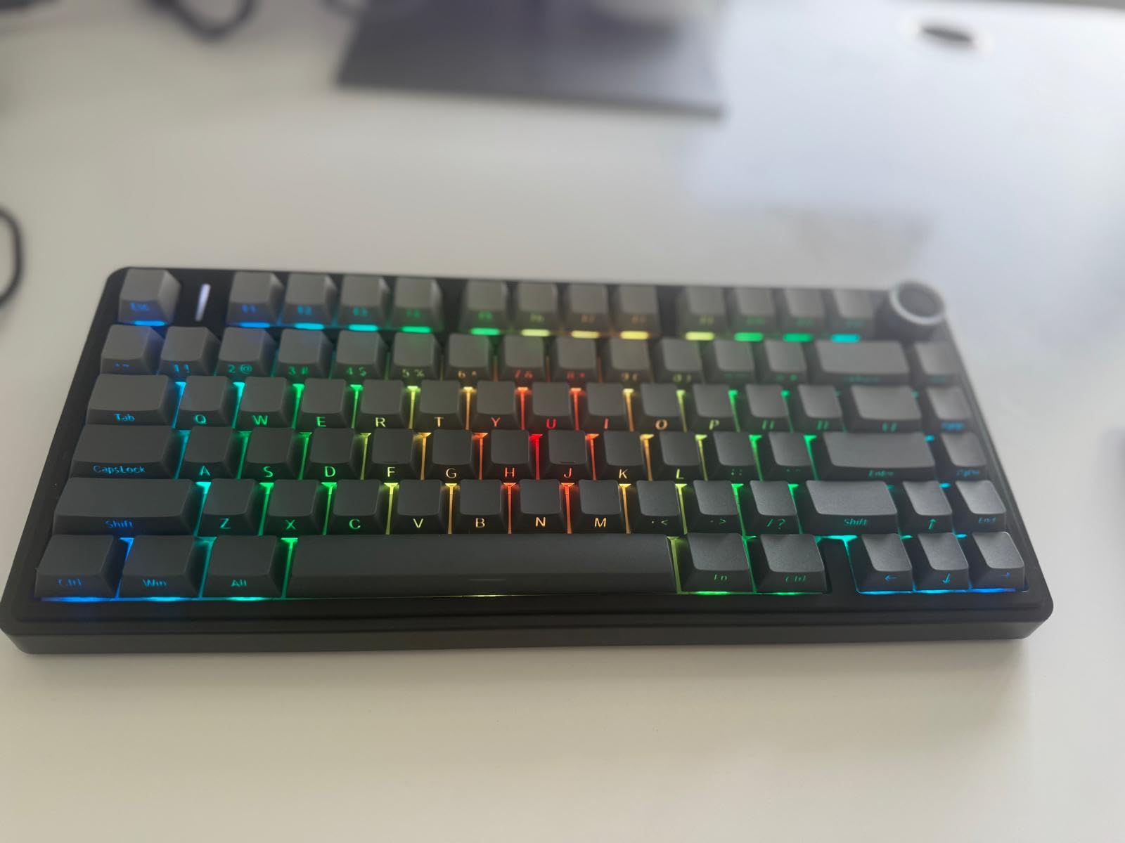 AULA F75 Pro Wireless Mechanical Keyboard,75% Hot Swappable Custom Keyboard with Knob,RGB Backlit,Pre-lubed Reaper Switches,Side Printed PBT Keycaps,2.4GHz/USB-C/BT5.0 Mechanical Gaming Keyboards - Customer Photo 1