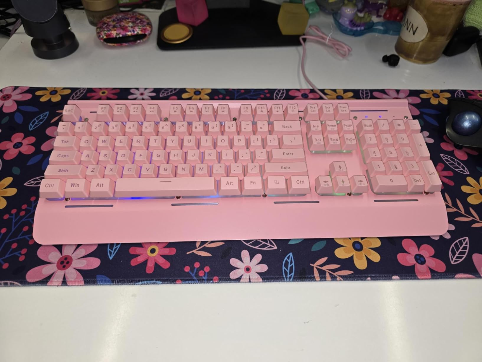 TECKNET Gaming Keyboard, USB Wired Computer Keyboard, 15-Zone RGB Illumination, IP32 Water Resistance, 25 Anti-ghosting Keys, All-Metal Panel (Whisper Quiet Gaming Switch) customer photo 2