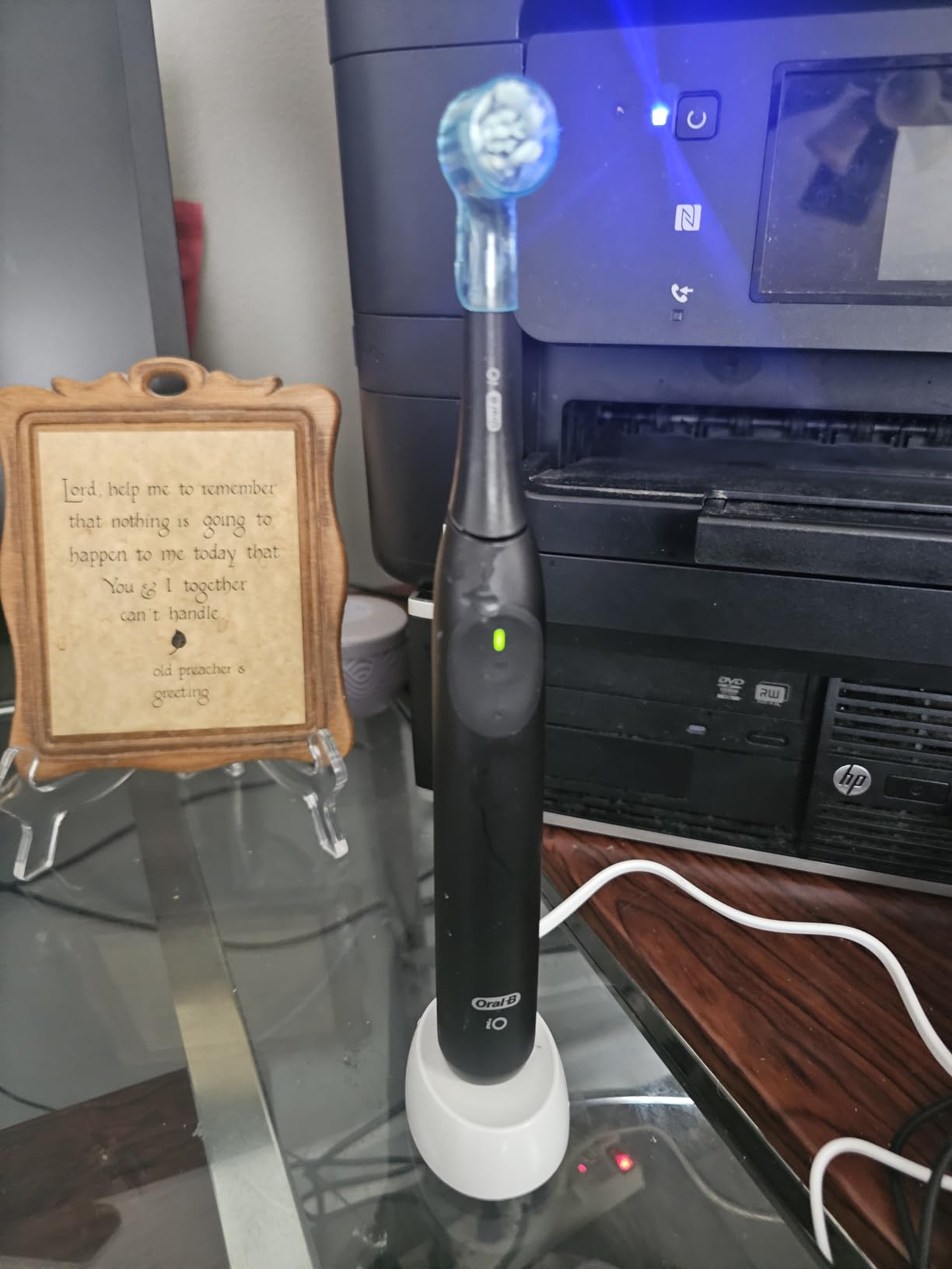 Oral-B iO Series 2 Rechargeable Electric Powered Toothbrush Starter Kit, Night Black with 2 Brush Heads - Automatic Pressure Sensor to Protect Gums - 3 Modes - 2 Min Timer customer photo 1