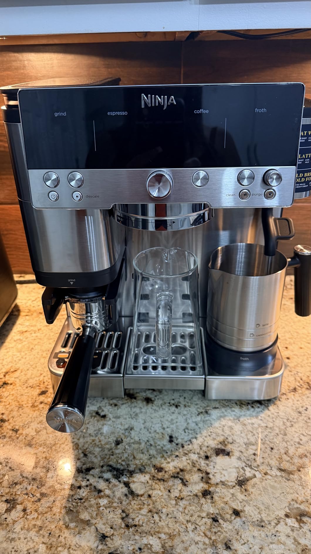 Ninja Luxe Cafe Premier 3-in-1 Espresso Machine, Drip Coffee, & Rapid Cold Brew | Built-in Coffee Grinder, Hands-Free Milk Frother, Assisted Tamper | ES601 customer photo 1