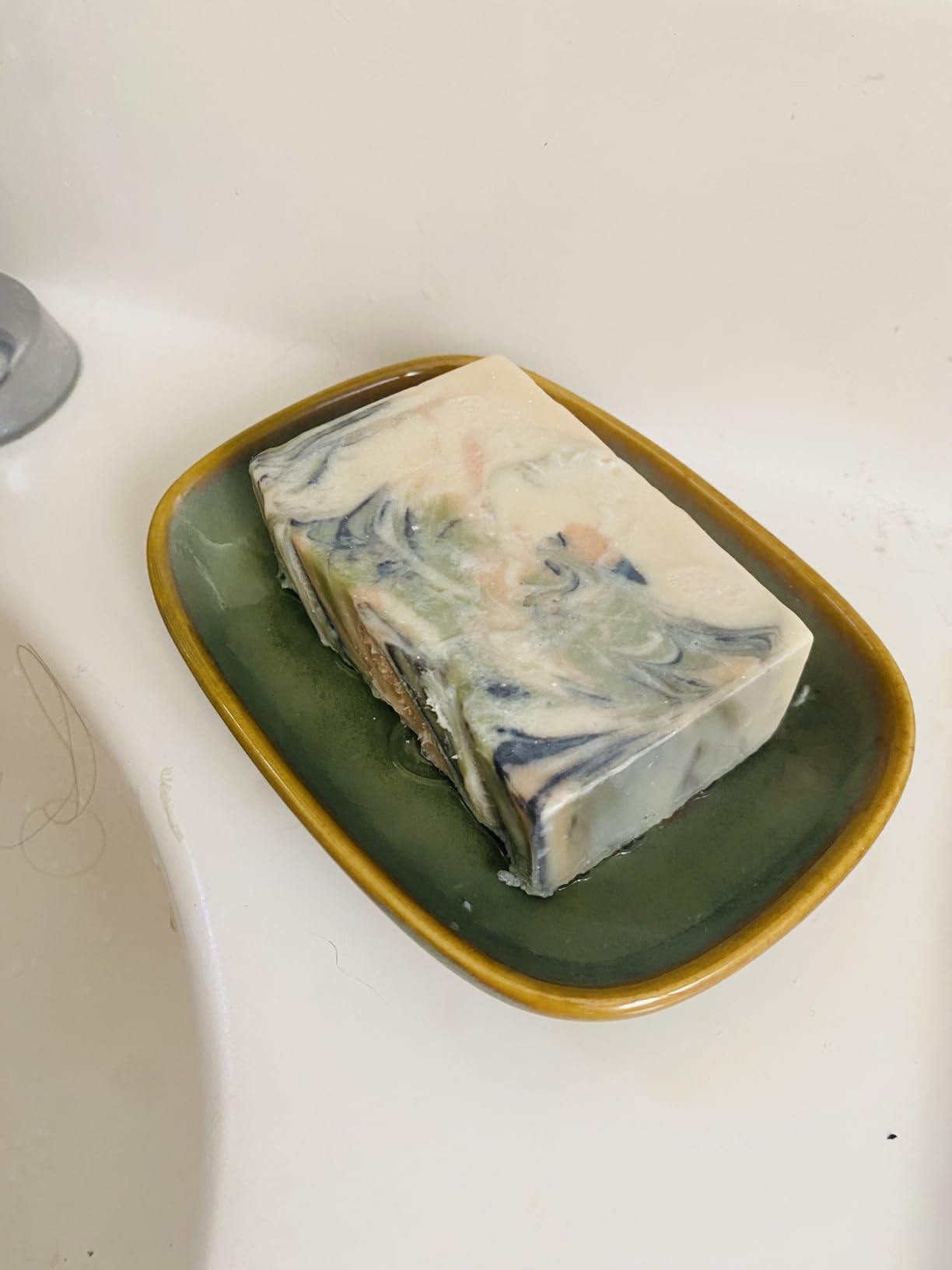 Soap Dish Bar Cleaner Dish for Shower, Ceramic Soap Dishes for Large Soap Bar Shampoo or Sponge, Shower Soap Dish Soap Saver Tray for Bathroom Kitchen Sink, Easy to Clean - Customer Photo 2