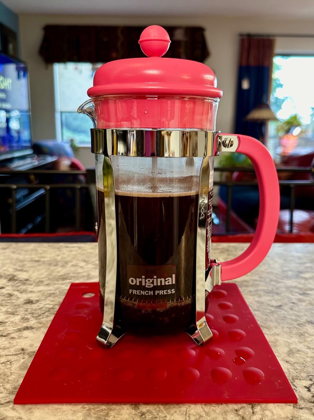 Bodum 34oz Caffettiera French Press Coffee Maker with Reusable Stainless Steel Filter, BPA-Free Plastic Carafe, Apple Green Customer Review Bodum 34oz Caffettiera French Press Coffee Maker with Reusable Stainless Steel Filter, BPA-Free Plastic Carafe, Apple Green - Customer Photo 1