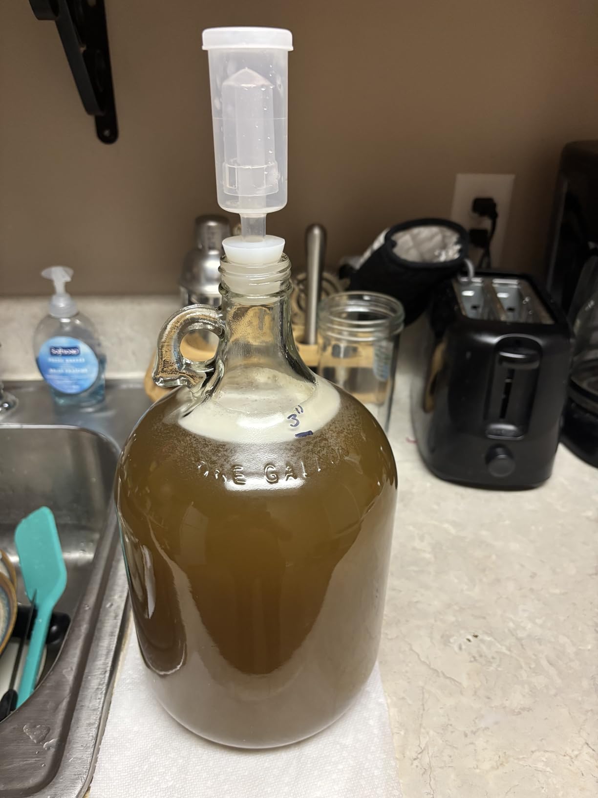 Complete Mead Making Kit – Home Brewing Kit – Wine Making Kit – Includes 1 Gallon Glass Jug Carboy - Alcohol Hydrometer for Alcohol Test – Auto Siphon – Airlock – How to Guide and More Customer Review Complete Mead Making Kit – Home Brewing Kit – Wine Making Kit – Includes 1 Gallon Glass Jug Carboy - Alcohol Hydrometer for Alcohol Test – Auto Siphon – Airlock – How to Guide and More - Customer Photo 1