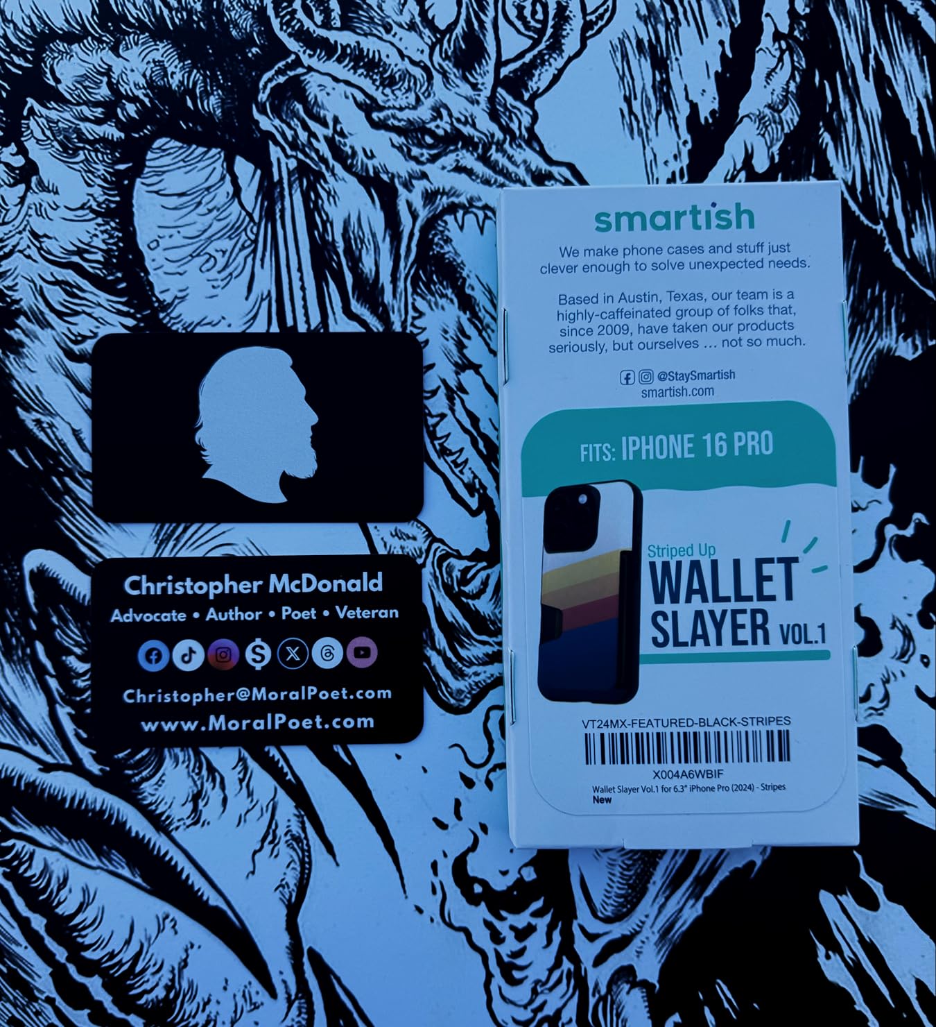 Smartish iPhone 16 Pro Wallet Case - Wallet Slayer Vol. 1 [Slim + Protective] Credit Card Holder - Drop Tested Hidden Flip Card Slot Cover Compatible with Apple iPhone 16 Pro - Black Tie Affair - Customer Photo 2