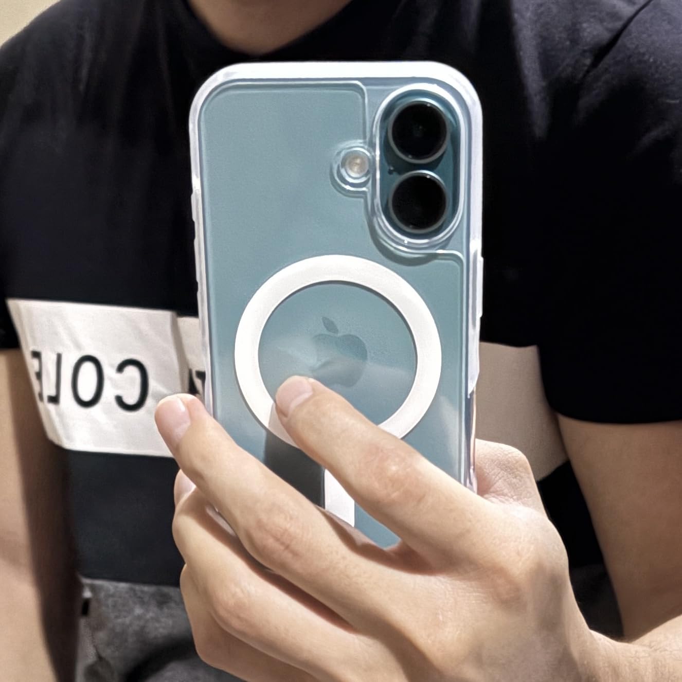Smartish iPhone 16 Clear Case - Gripmunk [Lightweight + Protective] Slim Drop Tested Ultra Thin Grip Cover for Apple iPhone 16 - Clearly Clear - Customer Photo 1