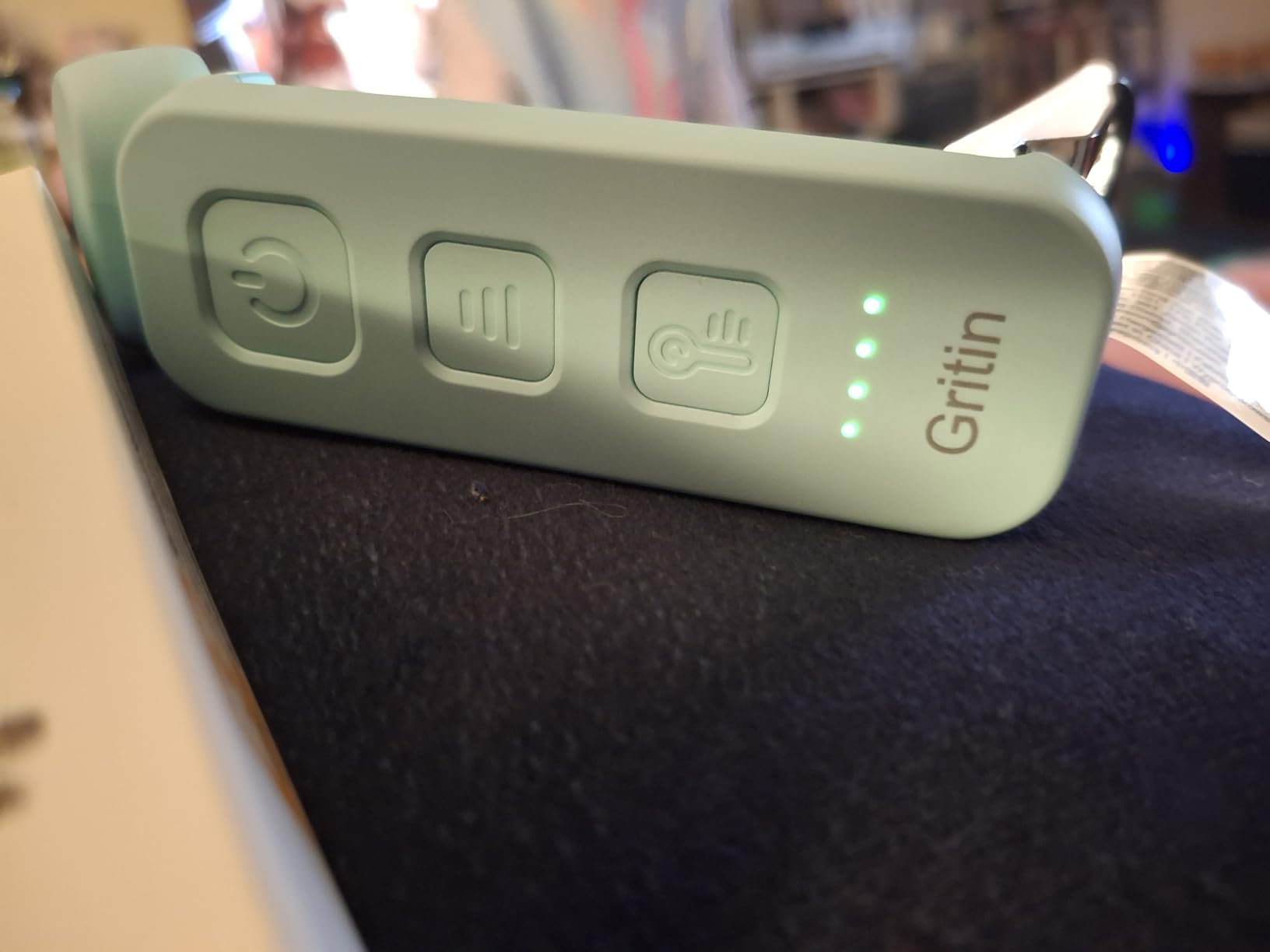 Gritin Reading Light, Rechargeable Book Light for Reading in Bed - Eye Caring 3 Color Temperatures, 5-Level Dimmable Brightness, Long Lasting, Compact Size Clip on Book Lamp for Bookworms-Blue - Customer Photo 1