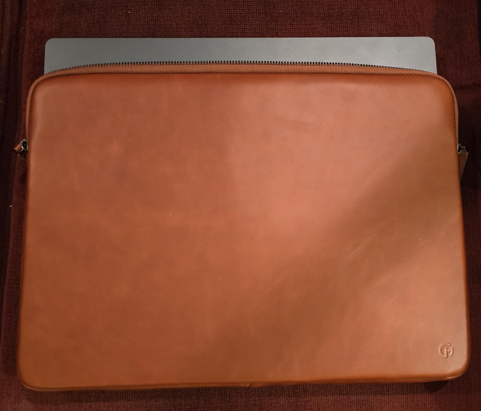 Casemade Real Leather Laptop Case/Zipped Folio Bag with Inner Pocket & Wool Lining Compatible with Apple MacBook, HP, Dell, Asus, Levono (14 Inch - Tan) Customer Review Casemade Real Leather Laptop Case/Zipped Folio Bag with Inner Pocket & Wool Lining Compatible with Apple MacBook, HP, Dell, Asus, Levono (14 Inch - Tan) - Customer Photo 2