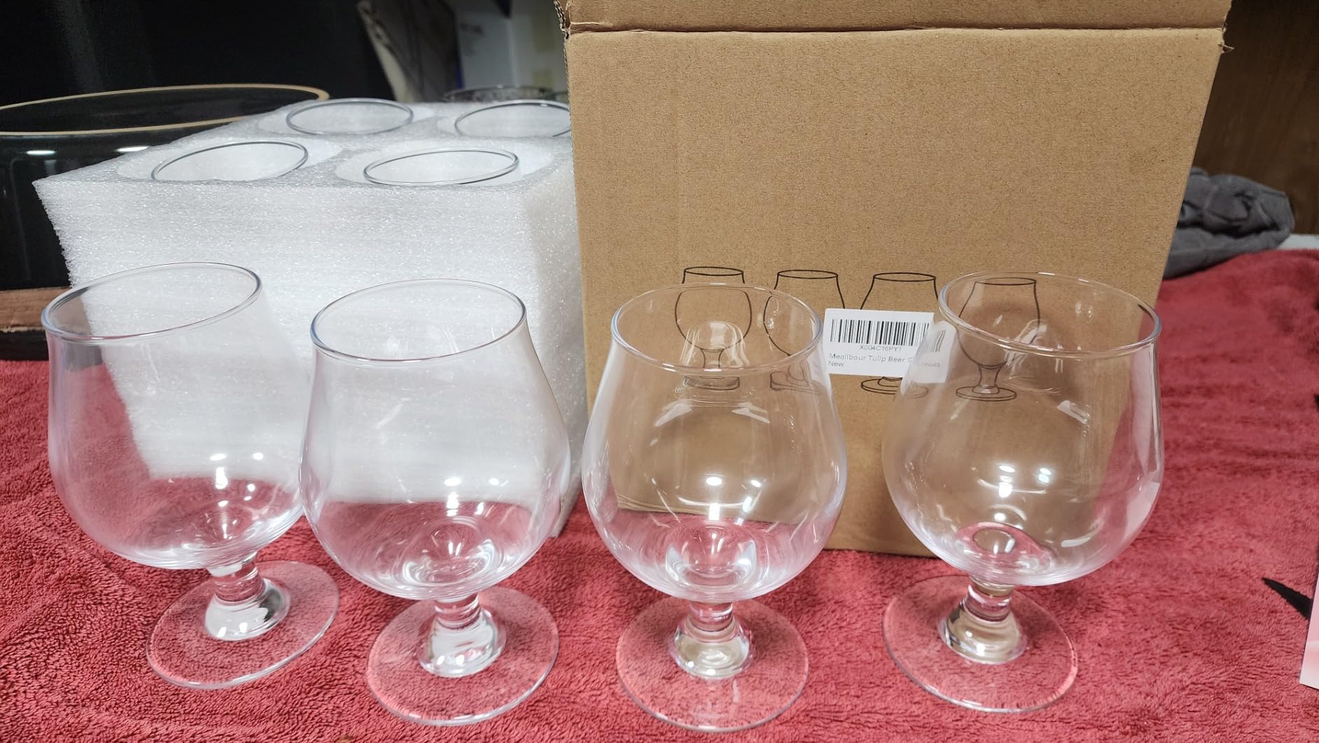 Beer Glasses Set of 4, 16 OZ Classic Craft Goblet Glasses, Premium Tumbler Set, Pub, Unique Design Beer Glasses, Dishwasher Safe Customer Review Beer Glasses Set of 4, 16 OZ Classic Craft Goblet Glasses, Premium Tumbler Set, Pub, Unique Design Beer Glasses, Dishwasher Safe - Customer Photo 2