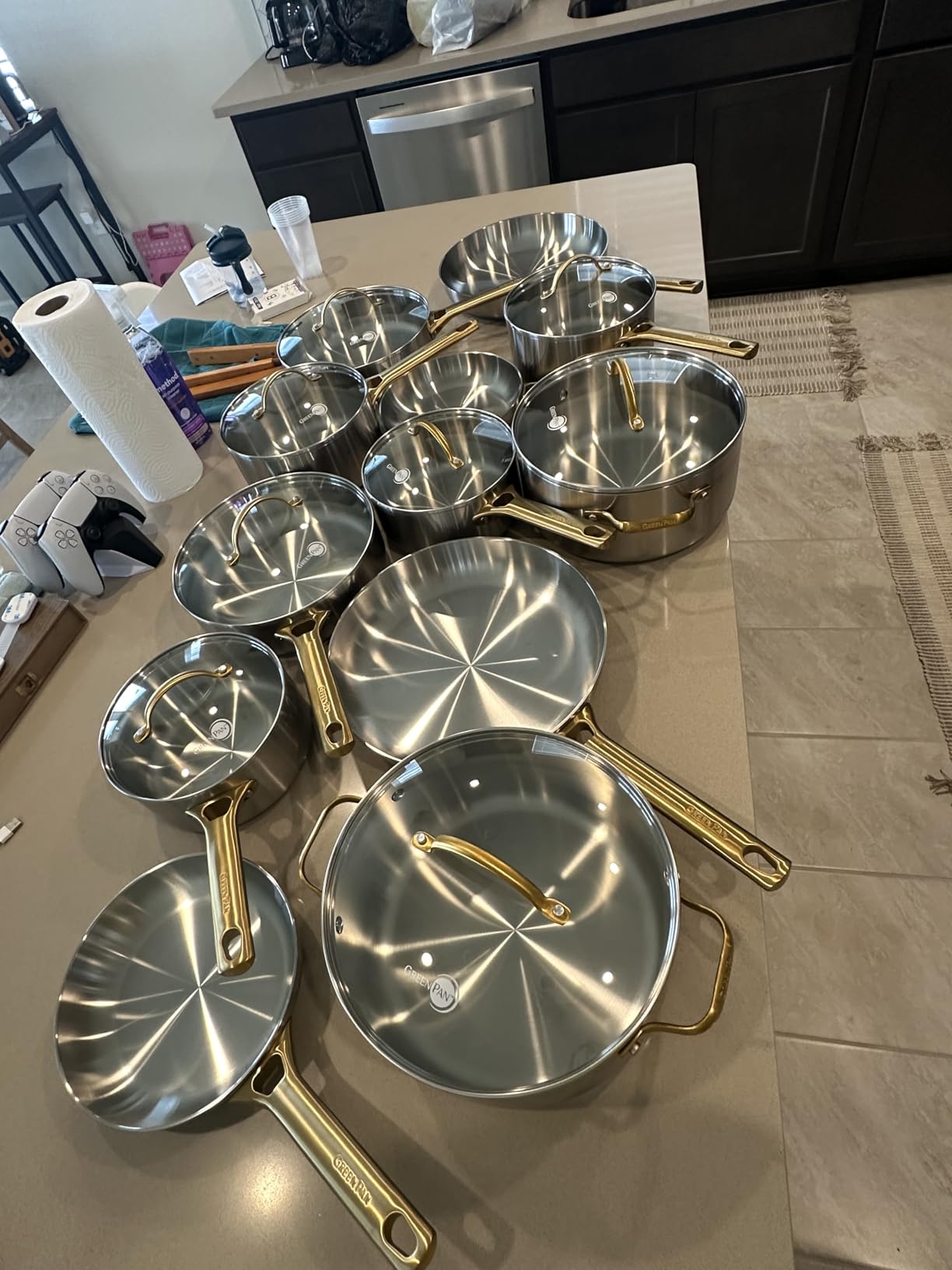 GreenPan Stainless Steel Tri-Ply Reserve 10 Piece Cookware Pots and Pans Set, Multiclad, Induction, Oven & Broiler Safe to 600°F, Heat Responsive Core, Dishwasher Safe, Glass Lids - Customer Photo 1