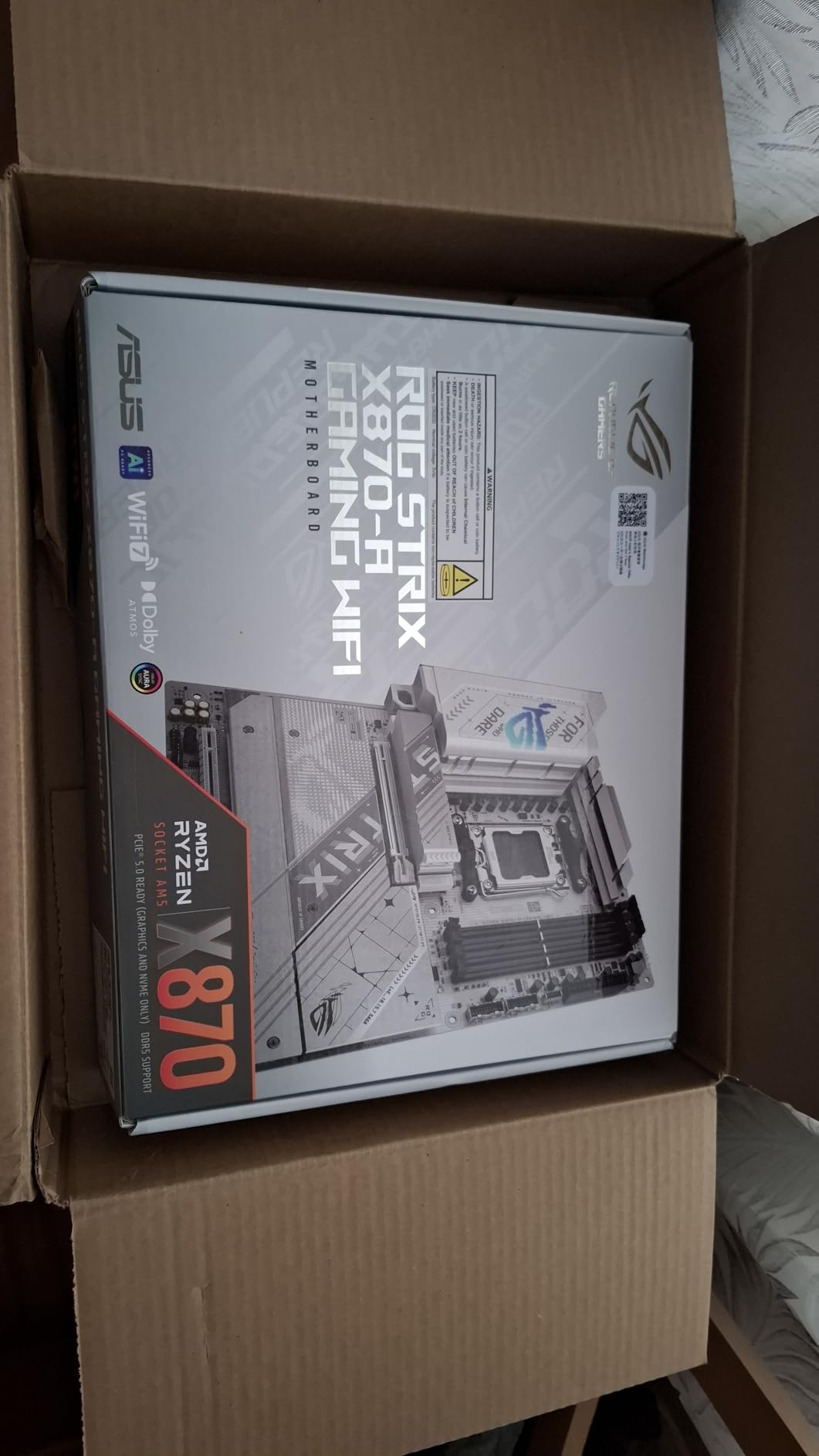 ASUS TUF Gaming X870-PLUS WiFi AMD AM5 X870 ATX Motherboard, 16+2+1, 80A SPS Power Stages, DDR5, PCIe 5.0 Ready, Four M.2 Slots, Wi-Fi 7, 2.5Gb LAN, HDMI, USB4 40Gbps, SATA 6 Gbps, USB 20Gbps Type-C customer photo 2