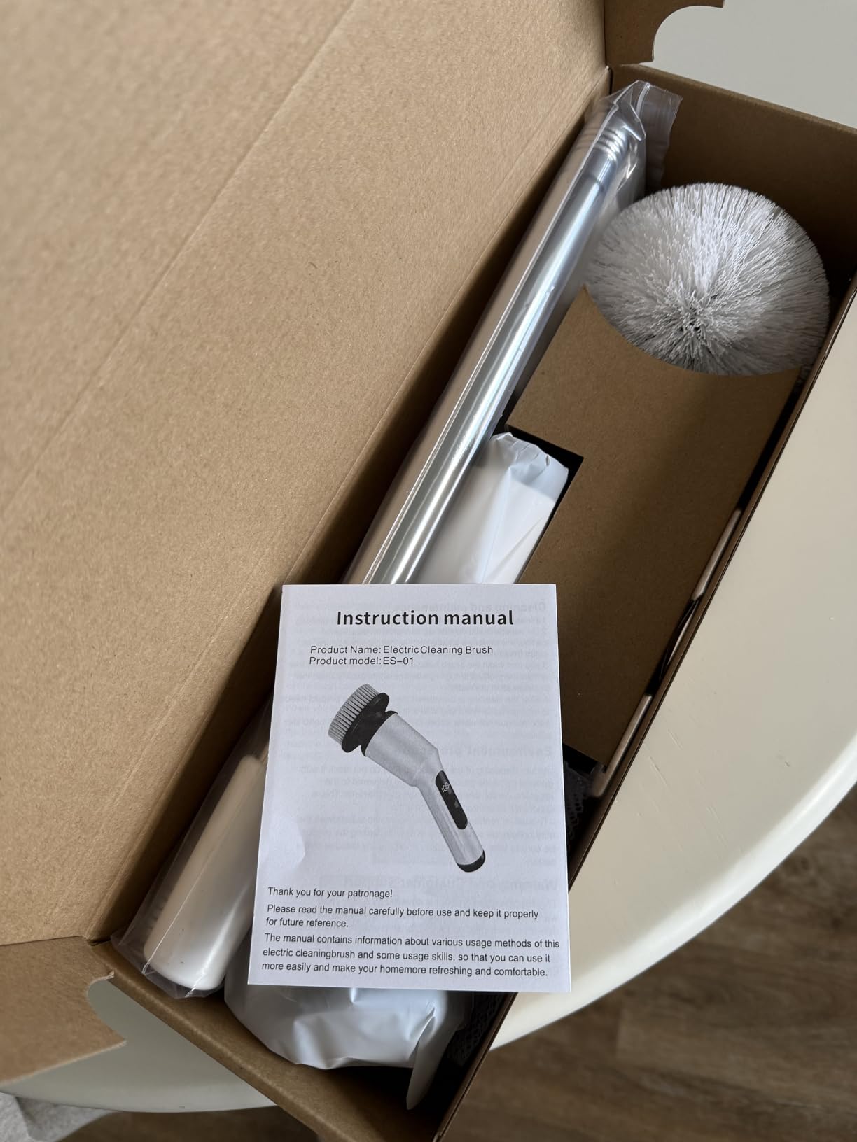 Electric Spin Scrubber for Cleaning Bathroom, Shower Scrubber Cordless Cleaning Brush with IPX7 Waterproof & 2 Speed, 3 Brush Heads, Bathroom Cleaning Supplies for Shower Tub Kitchen Tile Toilet White - Customer Photo 1