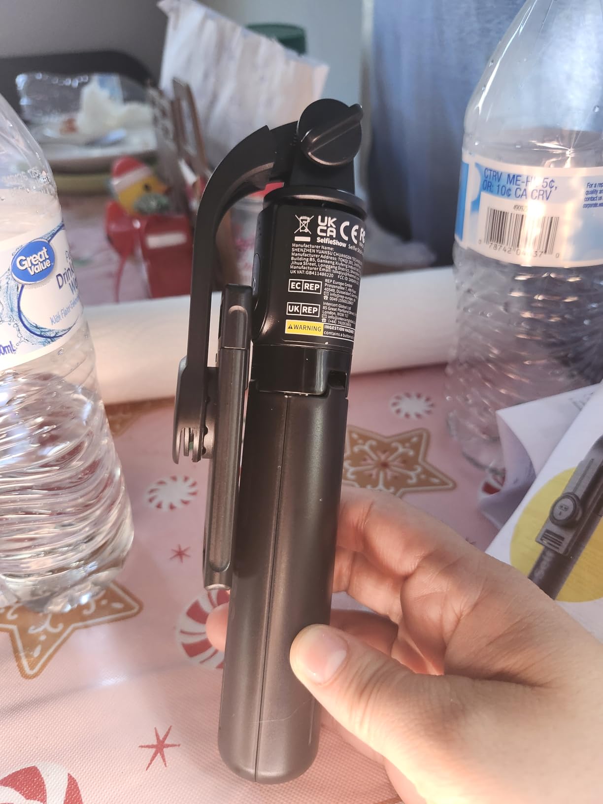 Portable Selfie Stick, 4 in 1 Extendable Phone Tripod Stand with Detachable Wireless Remote & Phone Holder 360° Rotating Mini Travel Tripod Compatible with iPhone 16/15/14/13 Pro/Android/Gopro - Customer Photo 1