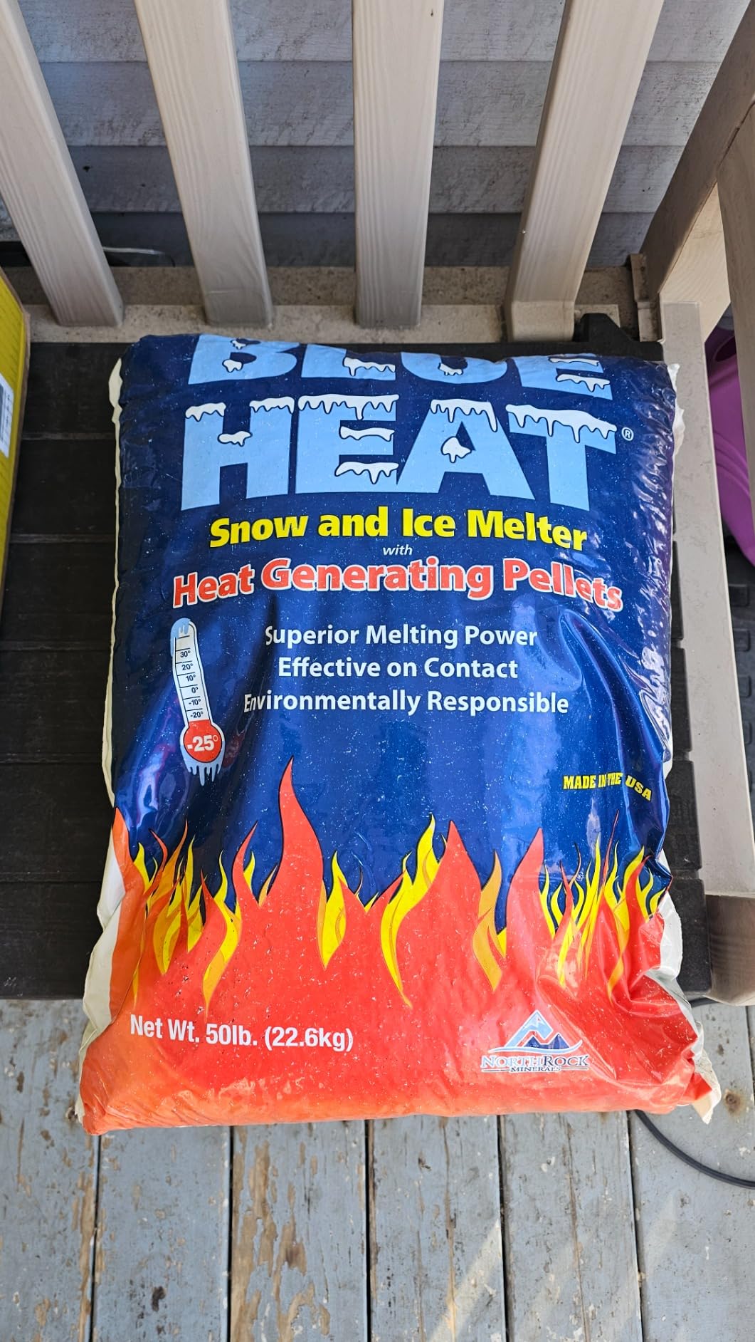 Blue Heat Snow & Ice Melter, Heat-Generating Pellets, Non-Staining Melt, 50 Lb Bag - Ice Remover for Driveway, Concrete, Sidewalk, and Outdoor Spaces - Customer Photo 2