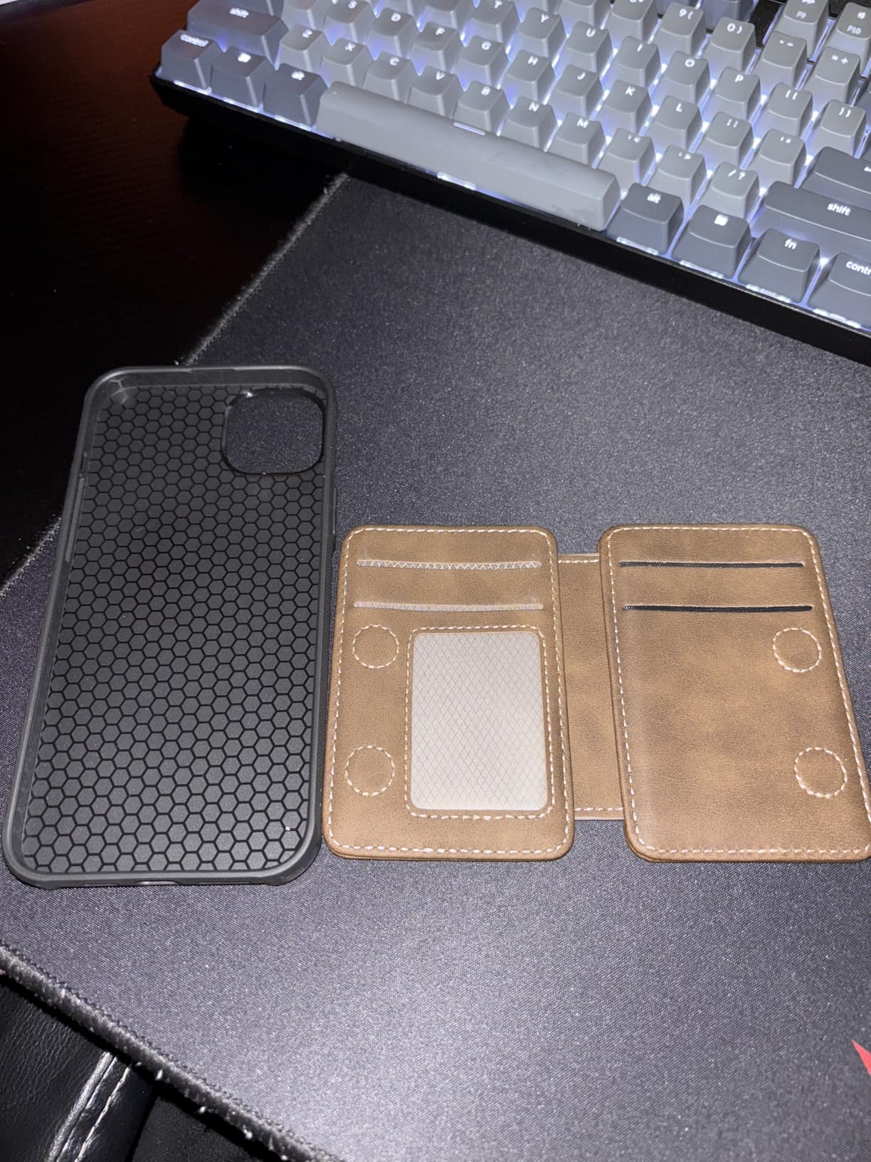Usroom Compatible with Magsafe for iPhone 16 Wallet Case Magnetic Card Holder, RFID Blocking 2 in 1 Detachable Kickstand Shockproof Case for Women Men, Brown - Customer Photo 2