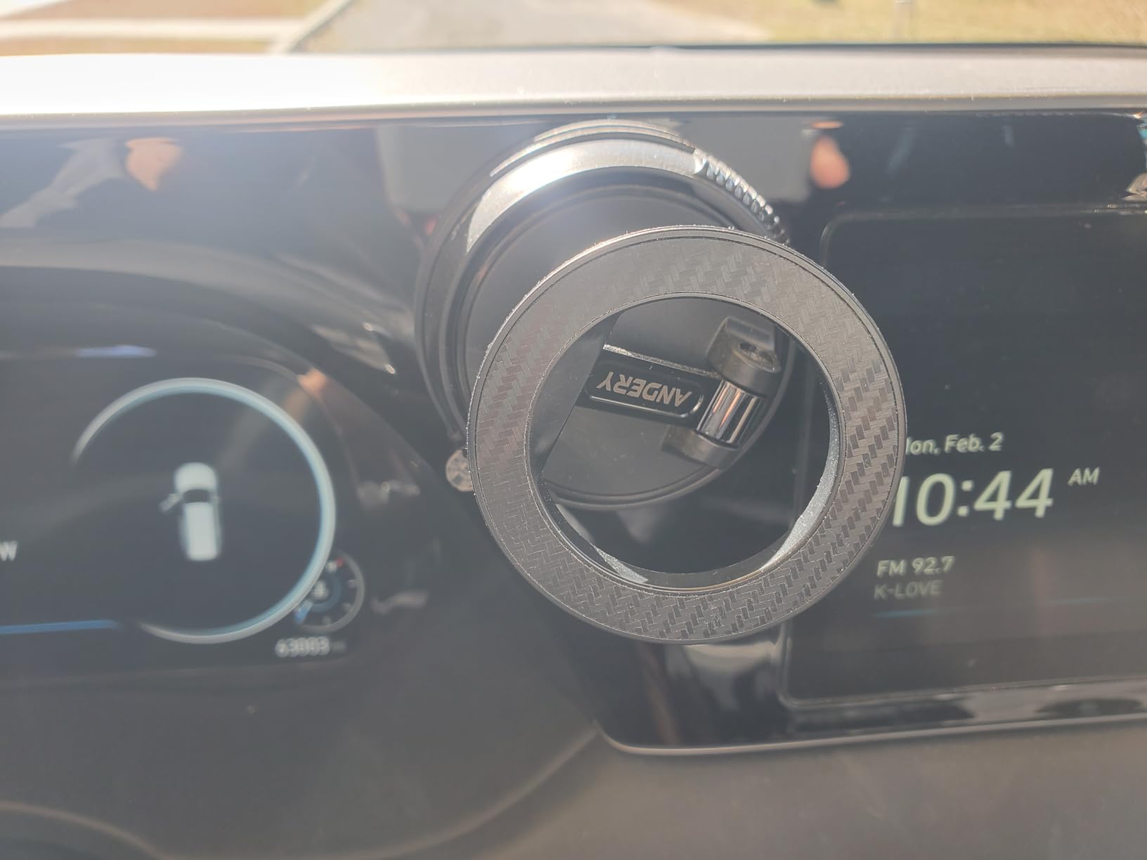 ANDERY Car Phone Holder for Magsafe [78+LBS Strongest Suction & 2400gf Magnetic] 360° Adjustable Car Phone Mount, Phone Holders for Your Car for iPhone 17 Pro Max 16 15 14 13 12 Air Plus, Carbon Fiber - Customer Photo 1