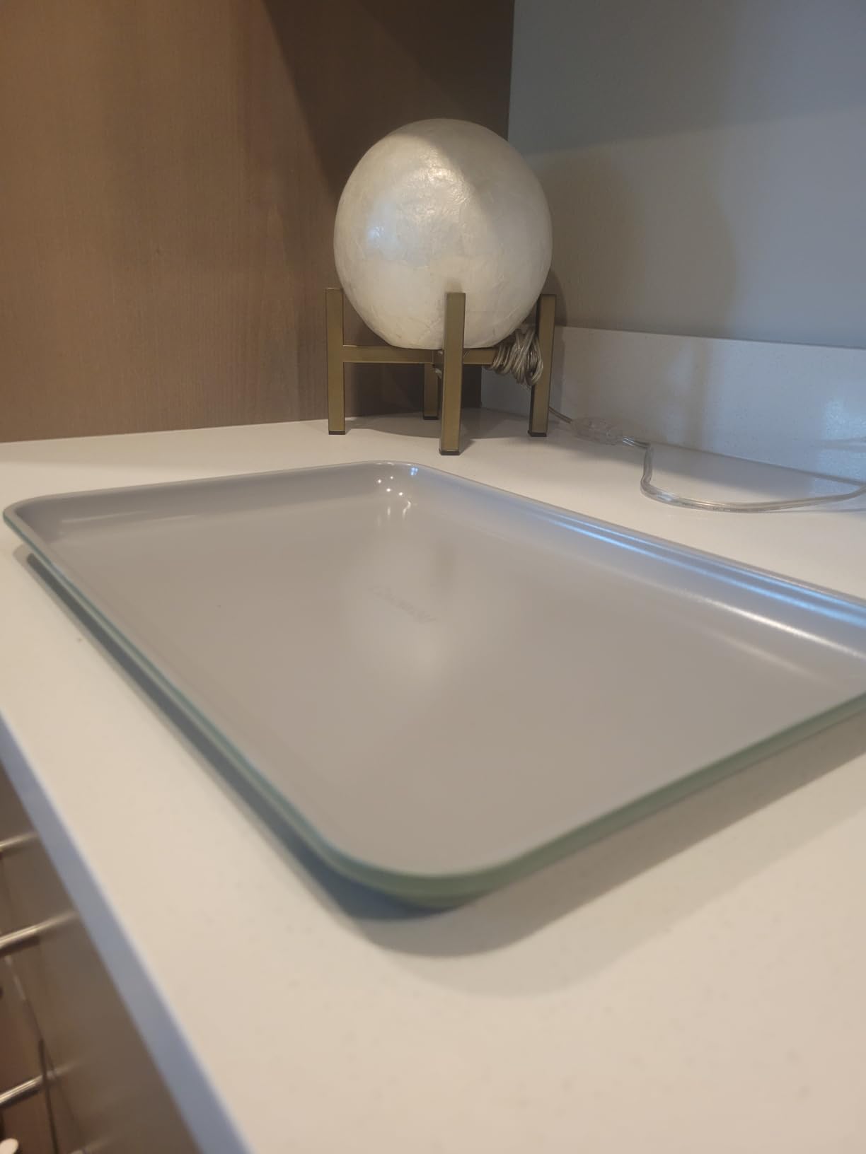 Caraway Nonstick Ceramic Small Baking Sheet (9x13 inch – Non-Toxic, PTFE & PFOA Free – Oven Safe – Aluminized Steel Core – Mini Sheet Pan for Baking, Roasting & More - Cream - Customer Photo 2