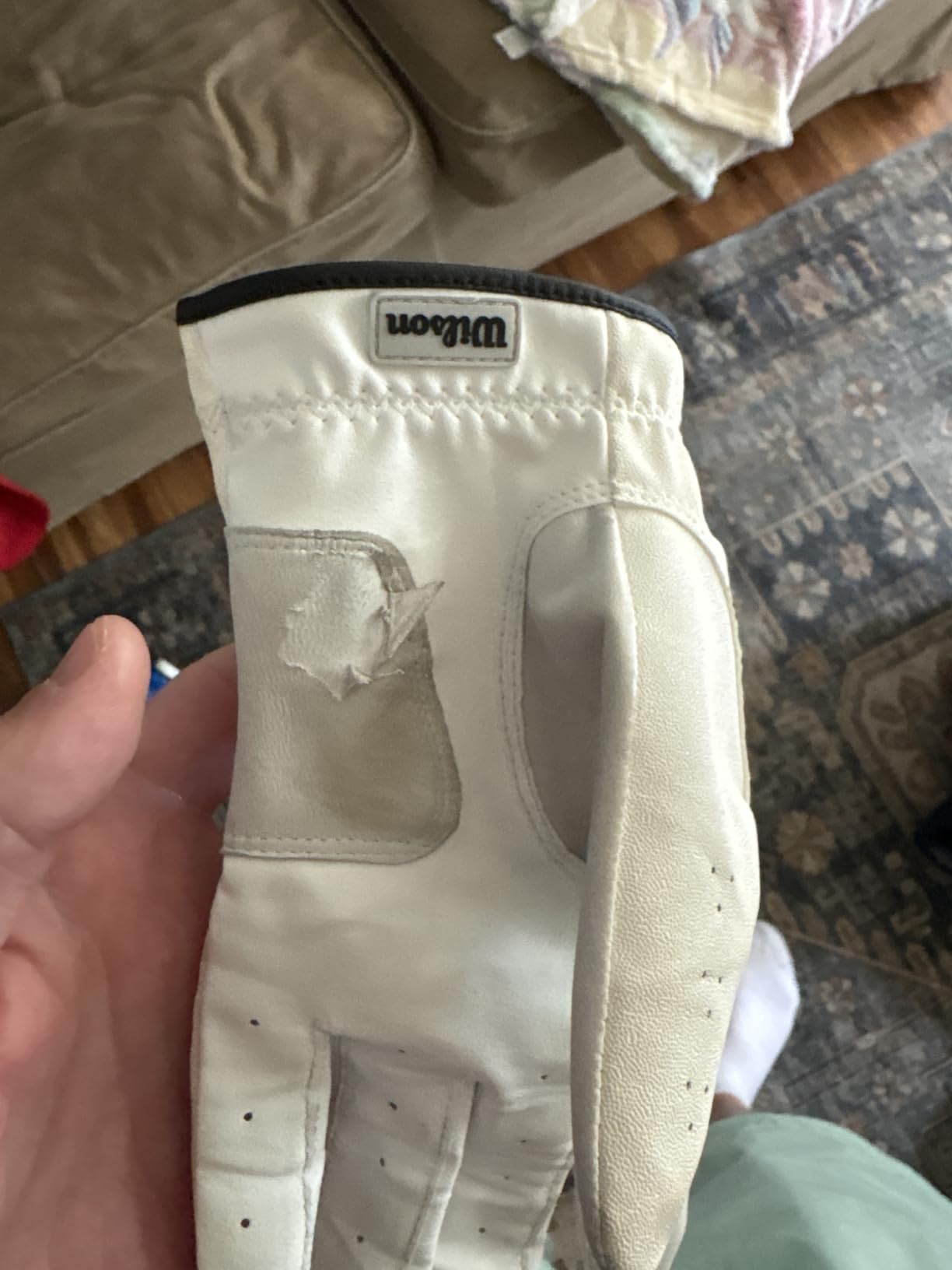WILSON Men's Grip Plus Golf Gloves - White/Black Customer Review WILSON Men's Grip Plus Golf Gloves - White/Black - Customer Photo 1