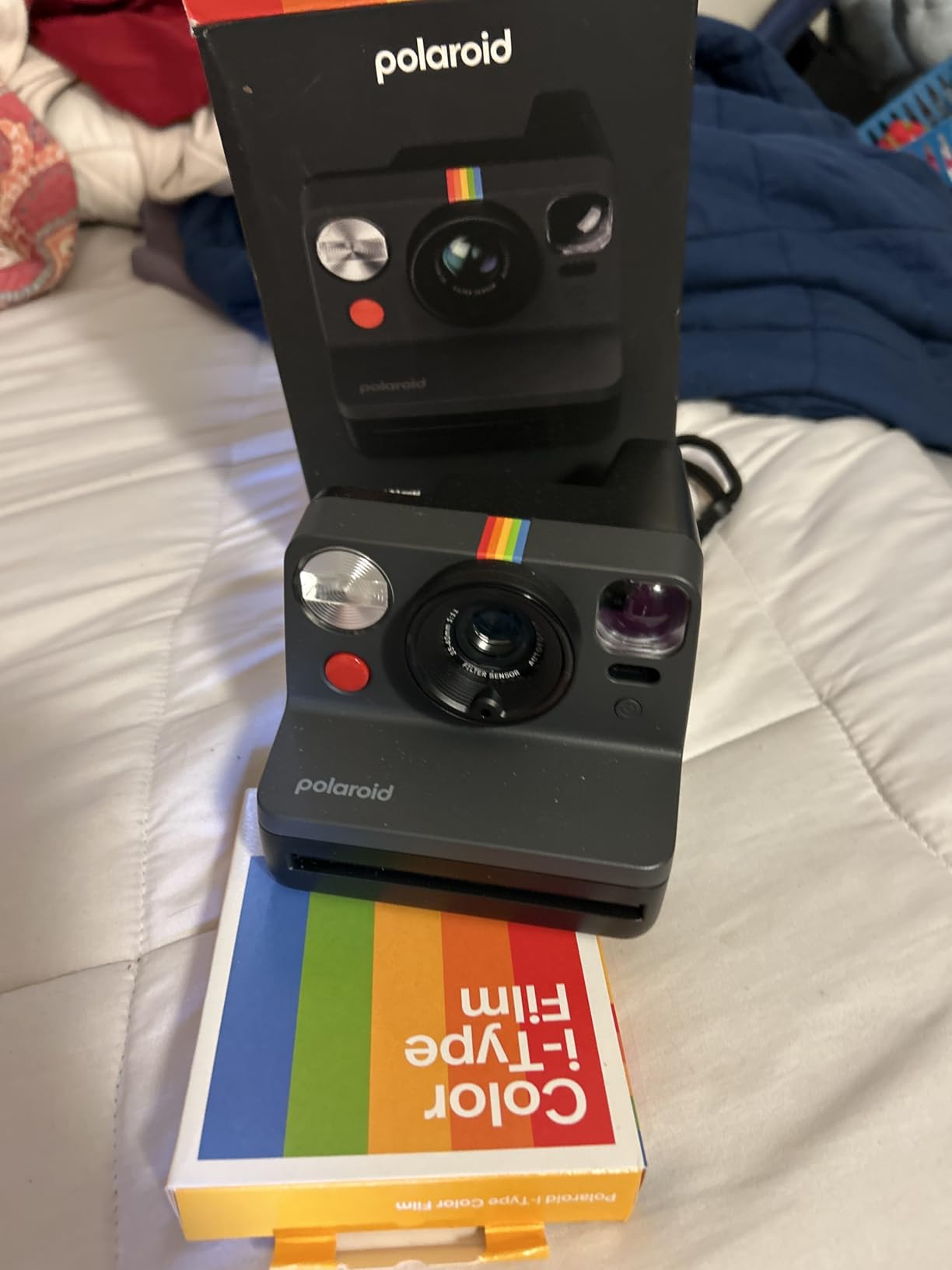 Polaroid Now 3rd Generation I-Type Instant Camera + Film Bundle - Now Black Camera + 16 Color Photos customer photo 1