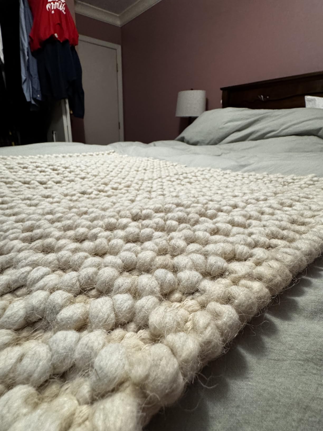 Handwoven Wool Area Rug - Hand Woven Natural Carpet Rugs- Bedroom Living Room Dining Room (Ivory- 6'x9') Customer Review Handwoven Wool Area Rug - Hand Woven Natural Carpet Rugs- Bedroom Living Room Dining Room (Ivory- 6'x9') - Customer Photo 2