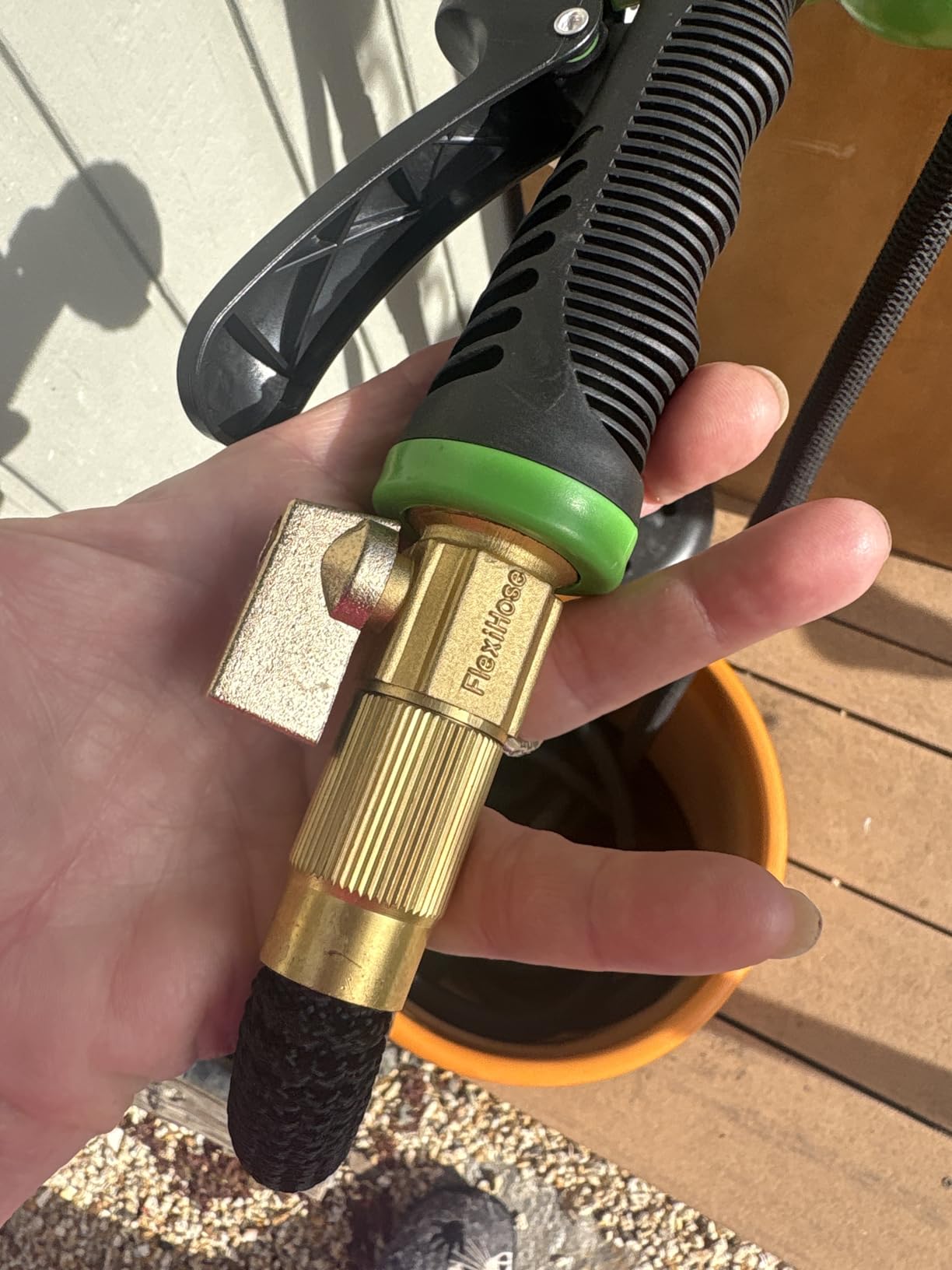 Flexi Hose Expandable Garden Hose with 8 Function Nozzle, 100FT - Lightweight Retractable Garden Hose, Water Hose - No-Kink Flexibility, 3/4 Inch Solid Brass Fittings and Double Latex Core - Customer Photo 1