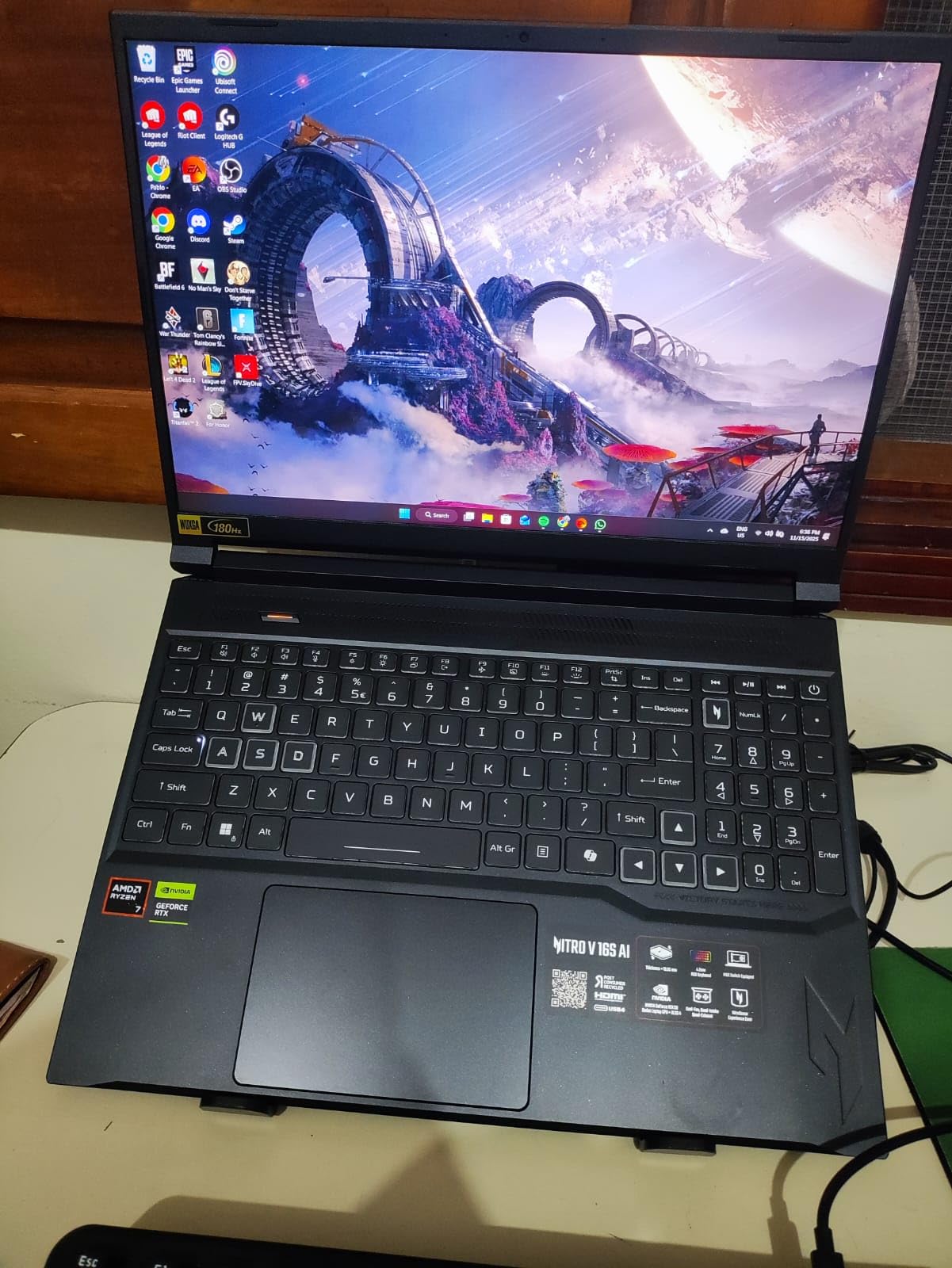Acer Nitro V 16S AI Gaming Laptop | NVIDIA GeForce RTX 5060 GPU | AMD Ryzen 7 260 Processor | 16