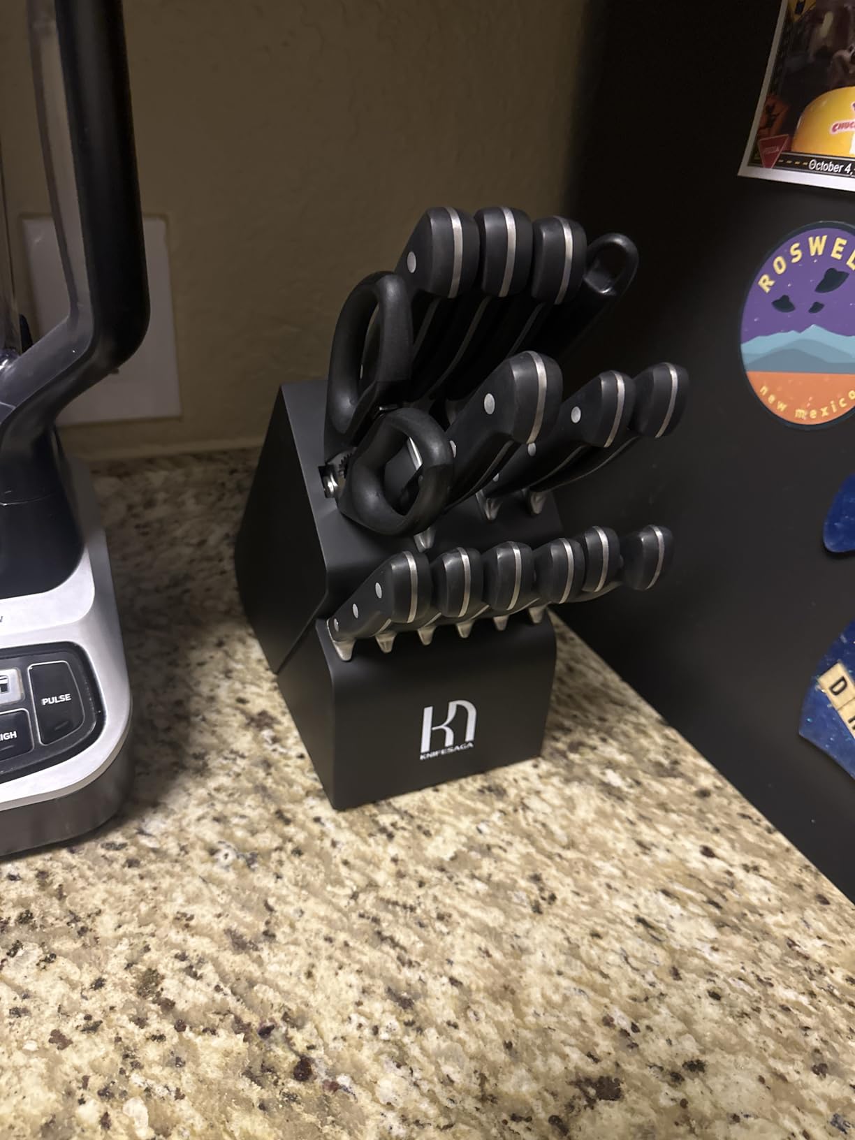 Knife Set, 15 Pcs Kitchen Knife Block Set, Enduring Razor-Sharp Japanese High Carbon Stainless Steel Chef Knife Set with Block and Sharpener, Premium Knives Set for Kitchen, Black Acacia - Customer Photo 2