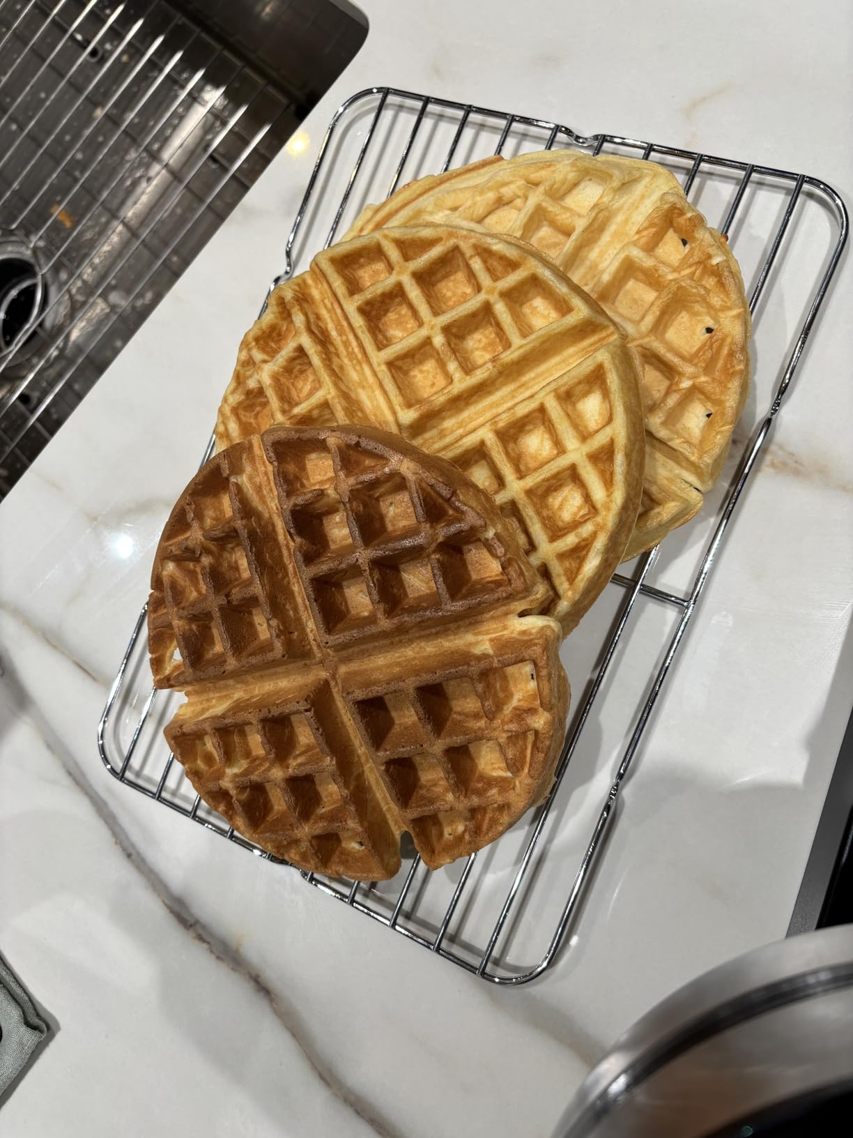 Cuisinart Round Flip Belgian Waffle Maker, Black/Silver, 1 inch thick, WAF-F30NAS - Customer Photo 1