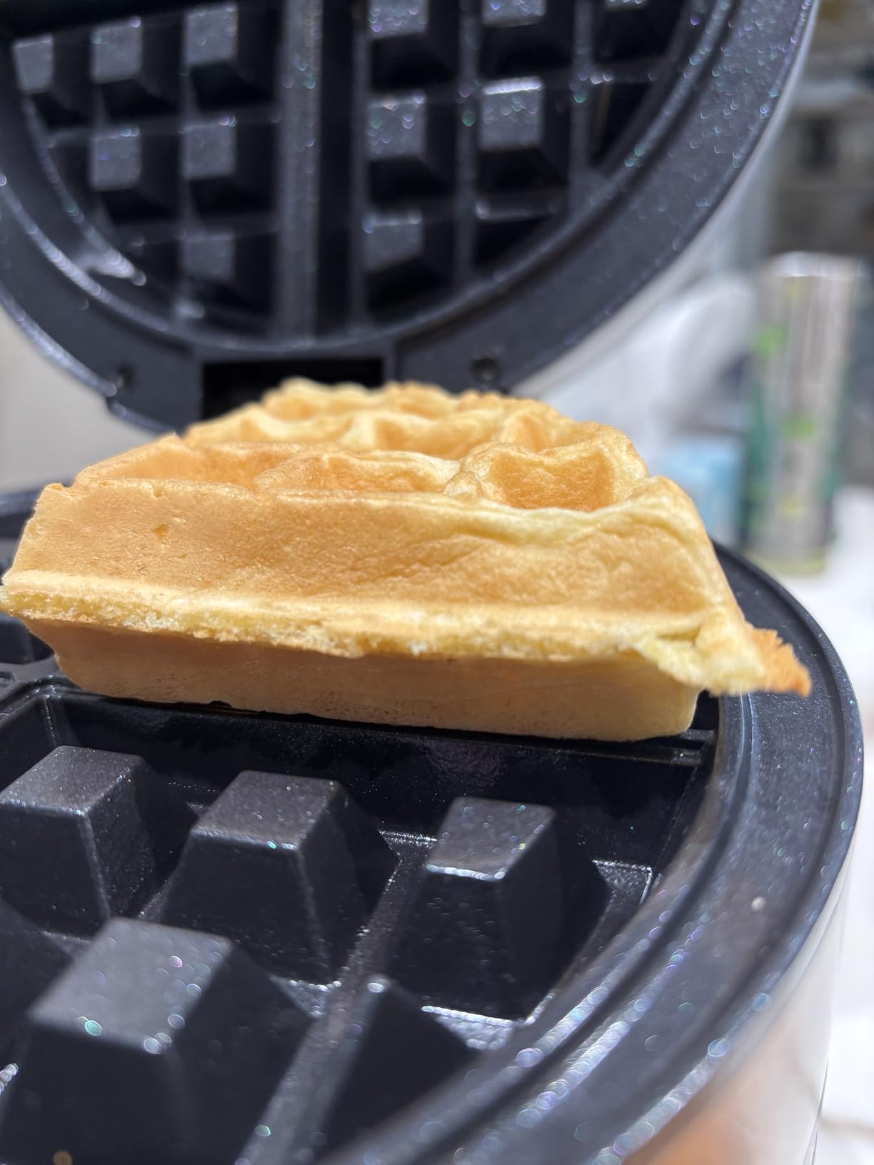 Cuisinart Round Flip Belgian Waffle Maker, Black/Silver, 1 inch thick, WAF-F30NAS - Customer Photo 2