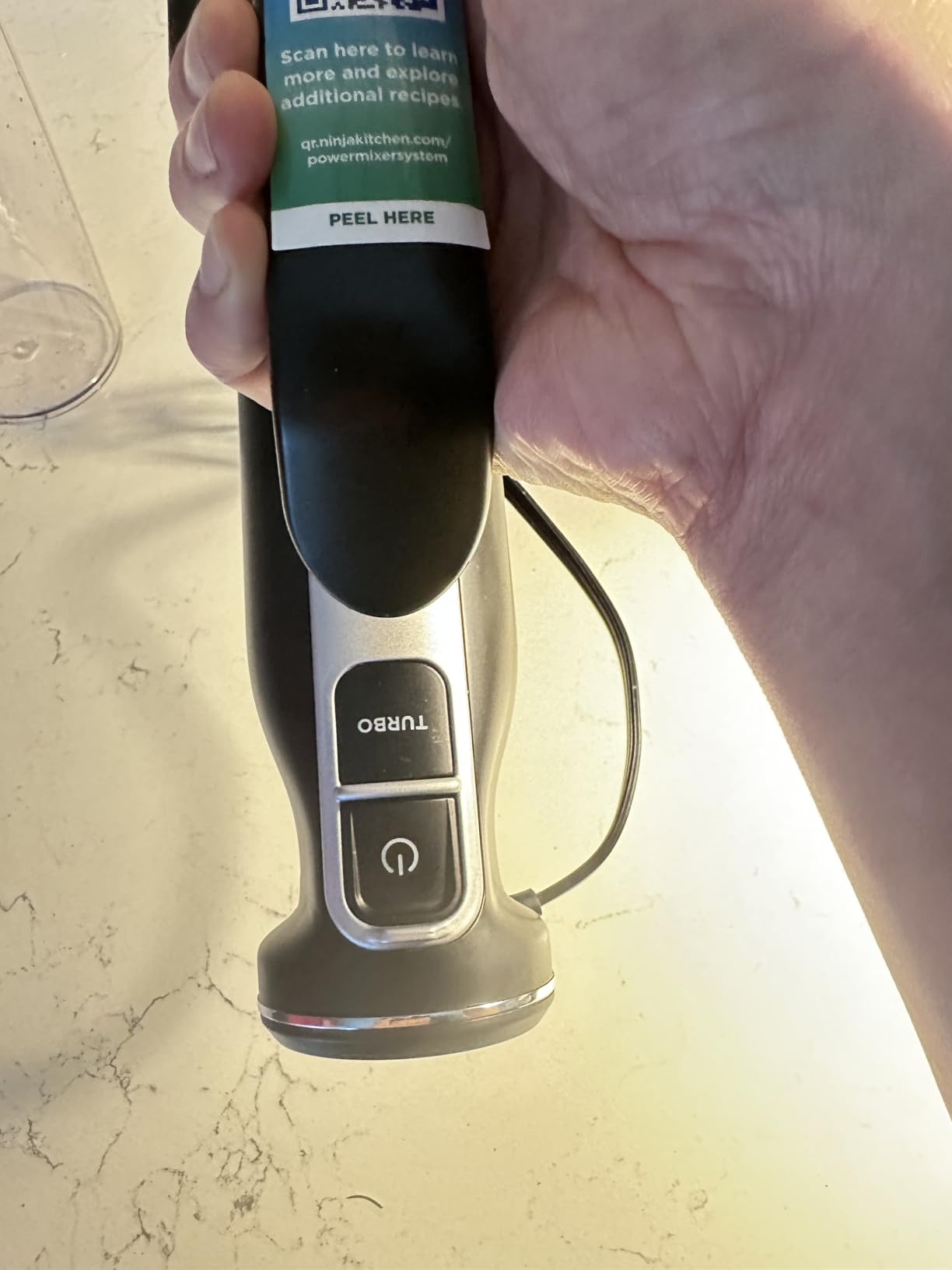 Ninja Immersion Blender and Whisk, Hand Stick Blender, 4 Speeds, with SplatterShield and PanProtect, 4-Cup Blending Vessel, Dishwasher Safe, 5-ft Cord, Ergonomic, Deep Navy, CI201ND customer photo 1