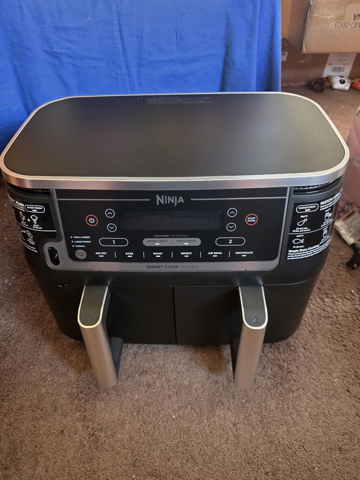 Ninja Air Fryer, Thermometer, Roast, Bake, Air Fry, Crisps, Broil, Reheats, Keep Warm, 10-in-1, Fries, Frozen Food, Veggies, and Meat, Quick Meals, Healthy Meals, Less Oil, 10 QT, GREY, DZ550GY customer photo 2