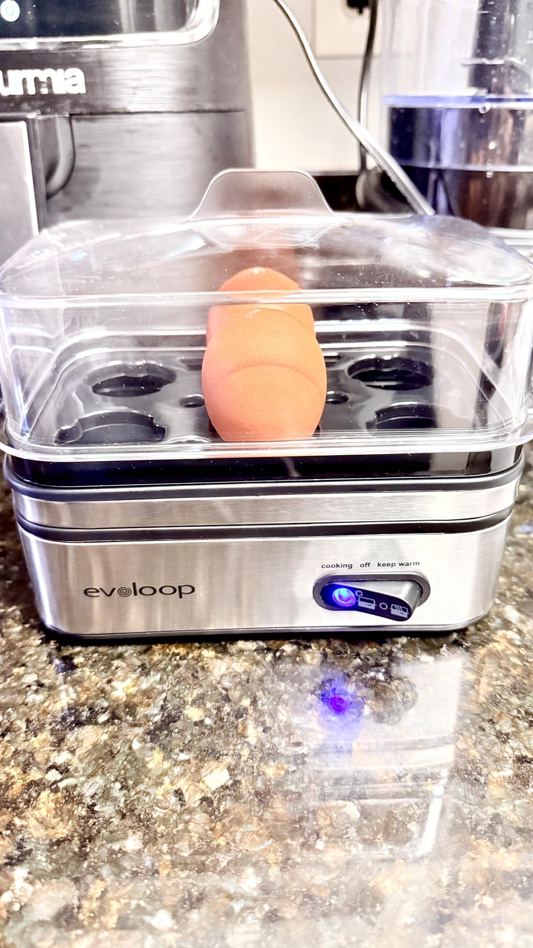 Evoloop Rapid Egg Cooker Electric 12 Eggs Capacity, Soft, Medium, Hard Boiled, Poached, Omelet Maker Egg Poacher & Vegetable Steamer, BPA Free Tray - Customer Photo 3