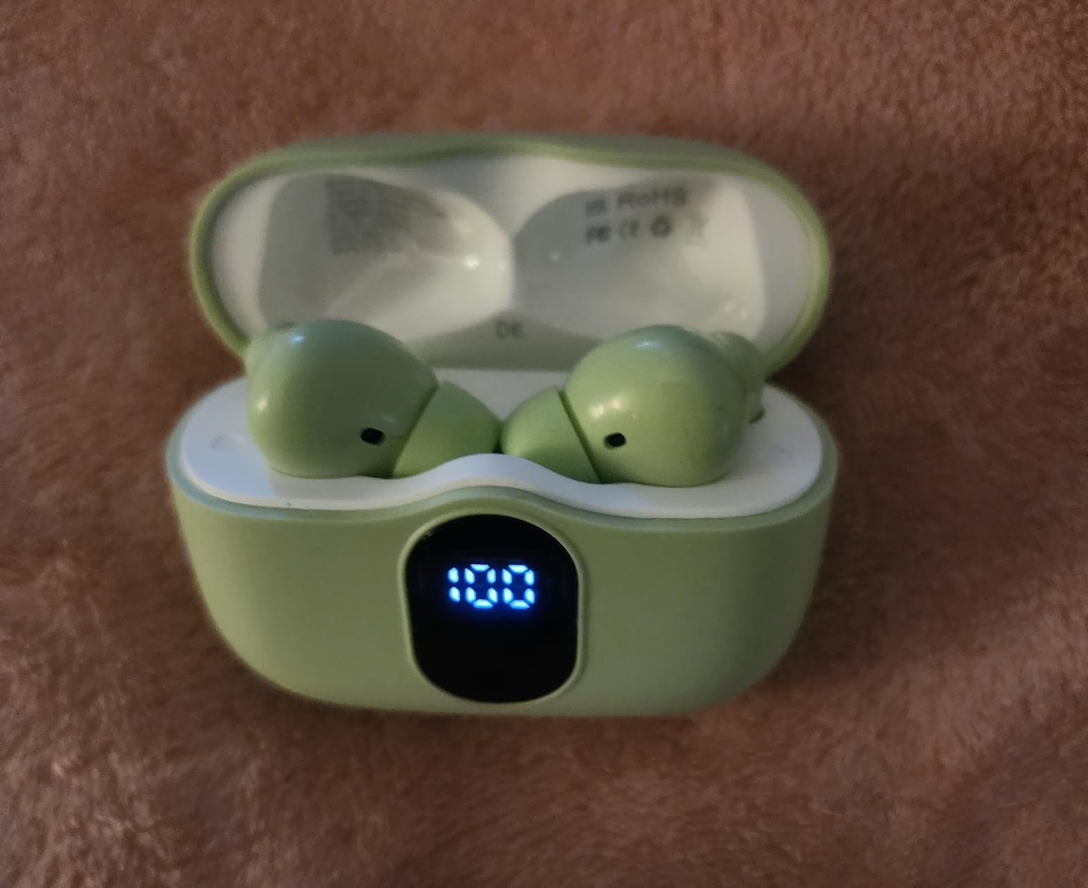 Wireless Earbuds, Bluetooth 5.4 Headphones Bass Stereo, Ear Buds with Noise Cancelling Mic, LED Display in Ear Earphones Clear Calls, IP7 Waterproof Bluetooth Earbuds for Phones/Sports/Laptop, White customer photo 1