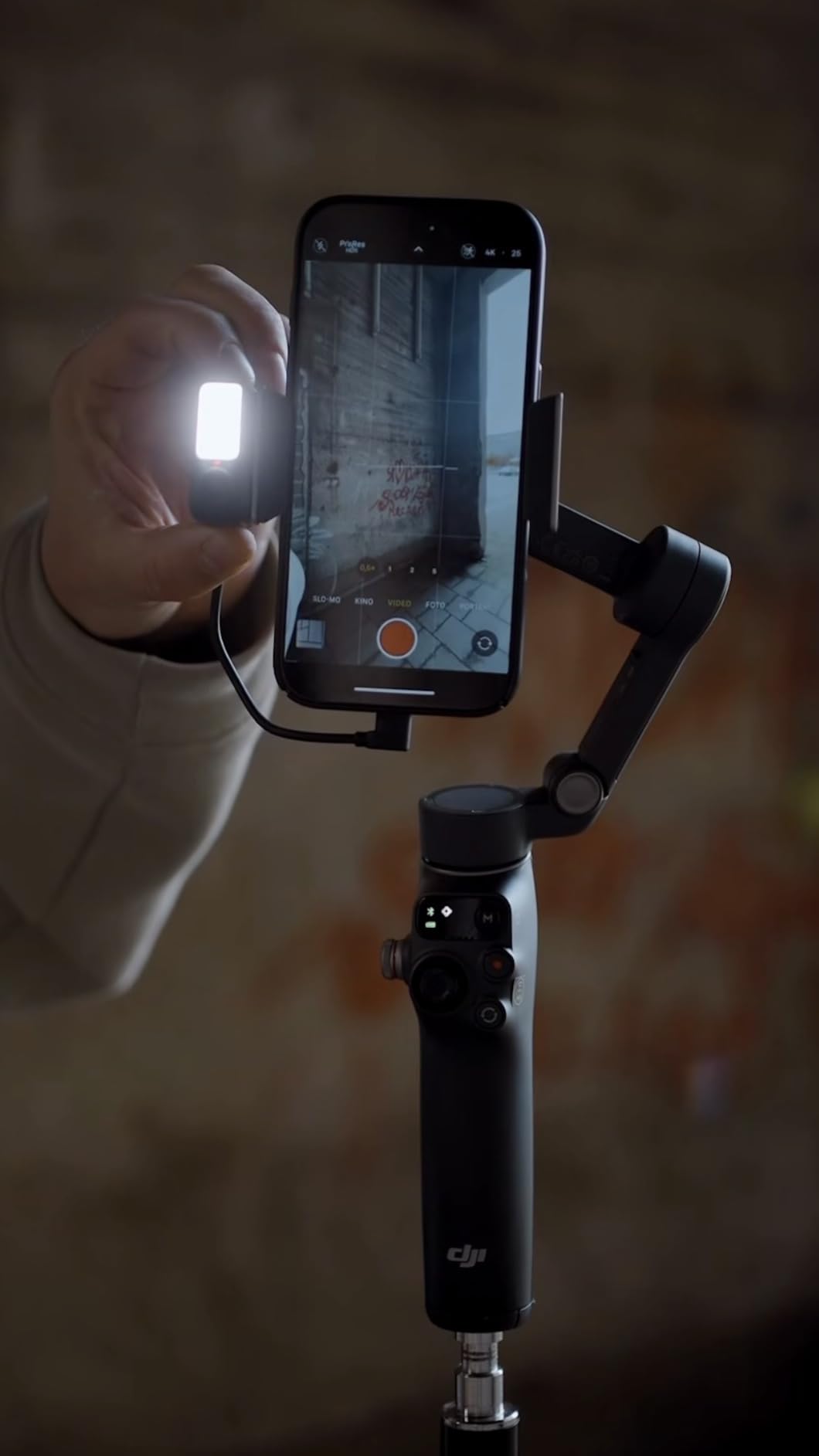 DJI Osmo Mobile 8 Advanced Tracking Combo Gimbal Stabilizer for Phone, AI Native Tracking with Audio & Lighting, 360° Pan Rotation, Built-in Extension Rod & Tripod, 10h Battery, Extension Rod customer photo 1