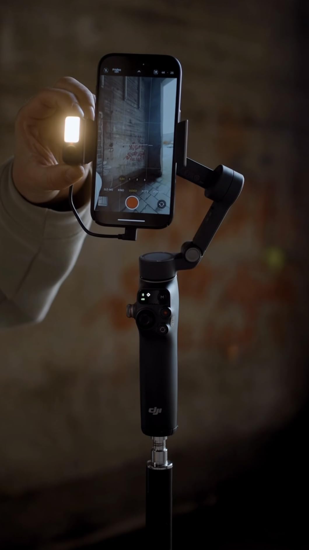DJI Osmo Mobile 8 Advanced Tracking Combo Gimbal Stabilizer for Phone, AI Native Tracking with Audio & Lighting, 360° Pan Rotation, Built-in Extension Rod & Tripod, 10h Battery, Extension Rod - Customer Photo 2
