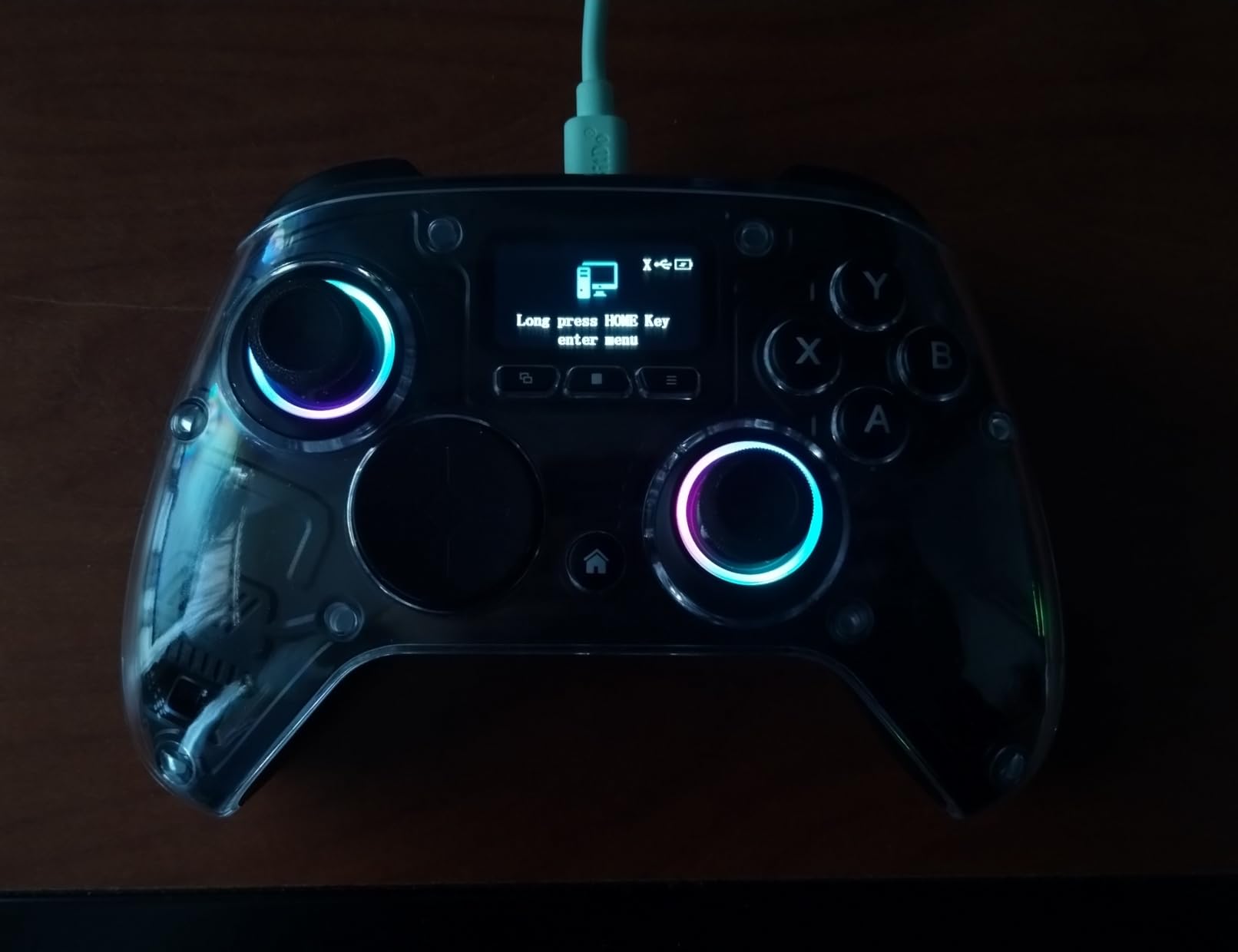 AOC PC Controller - Interactive Screen Wireless Controller Compatible with PC/Switch/Switch 2/iOS/Android, Hall Effect Joystick & Triggers, RGB Lighting, Adjustable Vibration/Turbo, 1000mAh Battery(Black) customer photo 2
