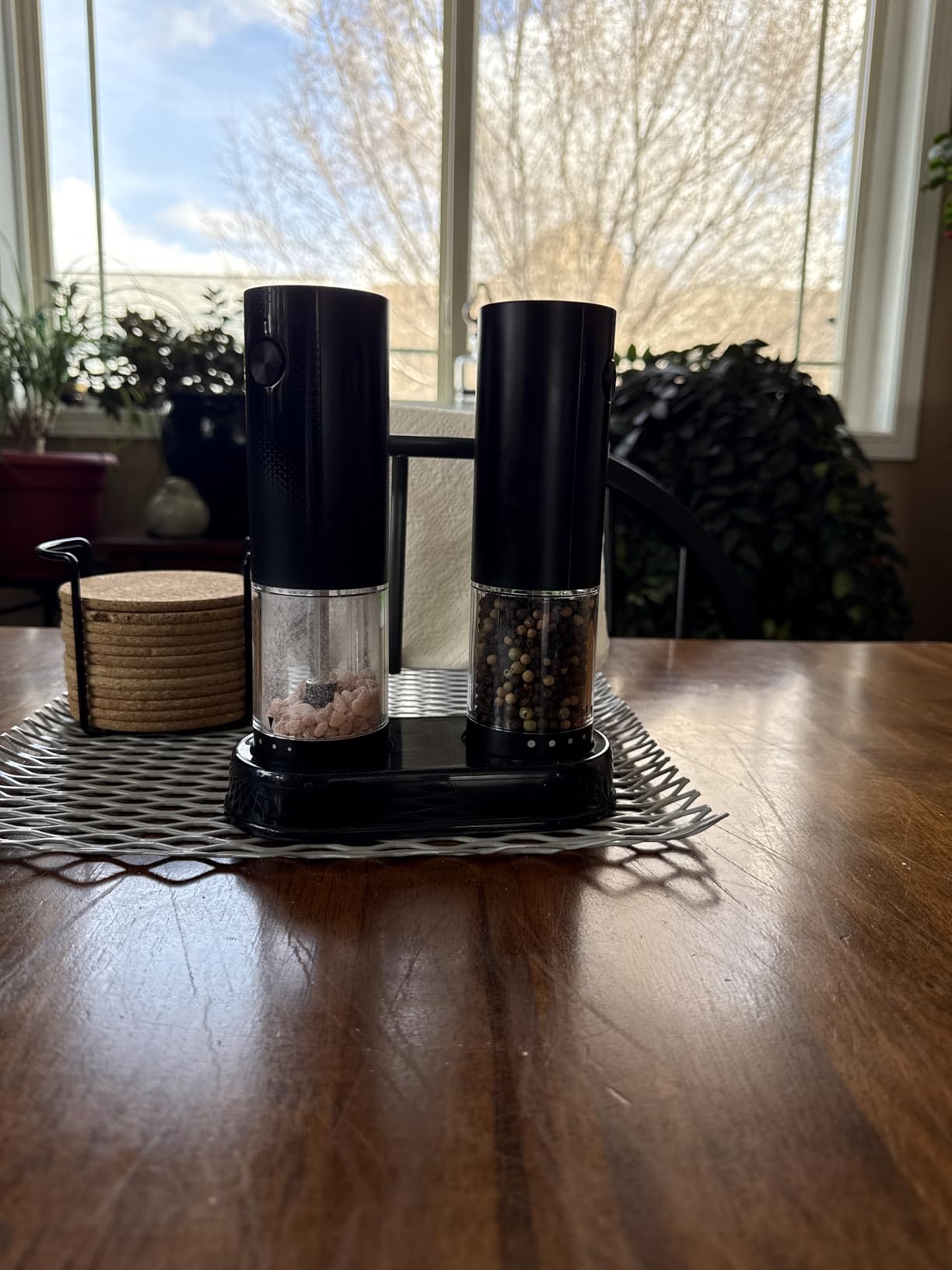 Electric Salt and Pepper Grinder Set - Rechargeable Automatic Salt and Pepper Shakers, Kitchen Appliances with External Adjustable Coarseness, Larger Hopper for Cooking, Home Gifts(2 Pack,Black/Black) - Customer Photo 1