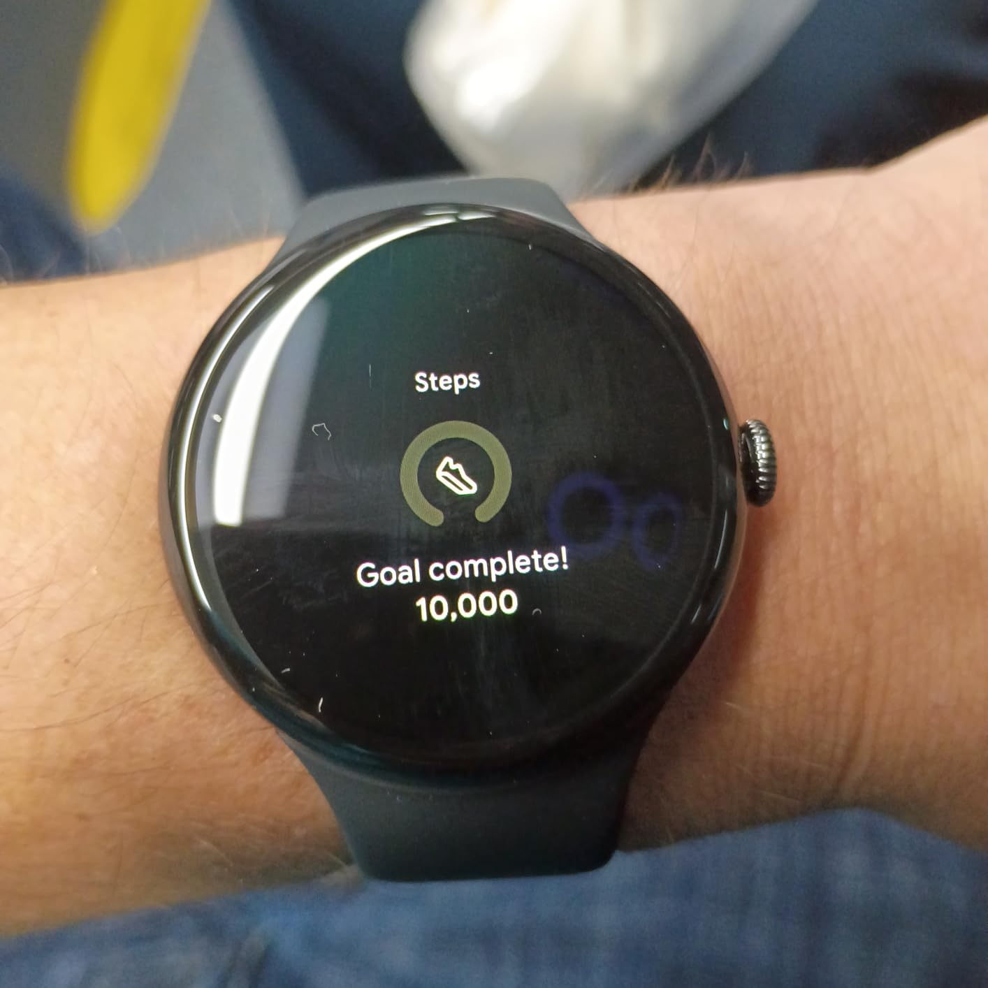 Google Pixel Watch 4 (45mm) - Android Smartwatch - Heart Rate, Sleep & Fitness Tracking - 40-Hour Battery - Google AI - Matte Black Aluminum Case - Obsidian Active Band - Wi-Fi customer photo 2