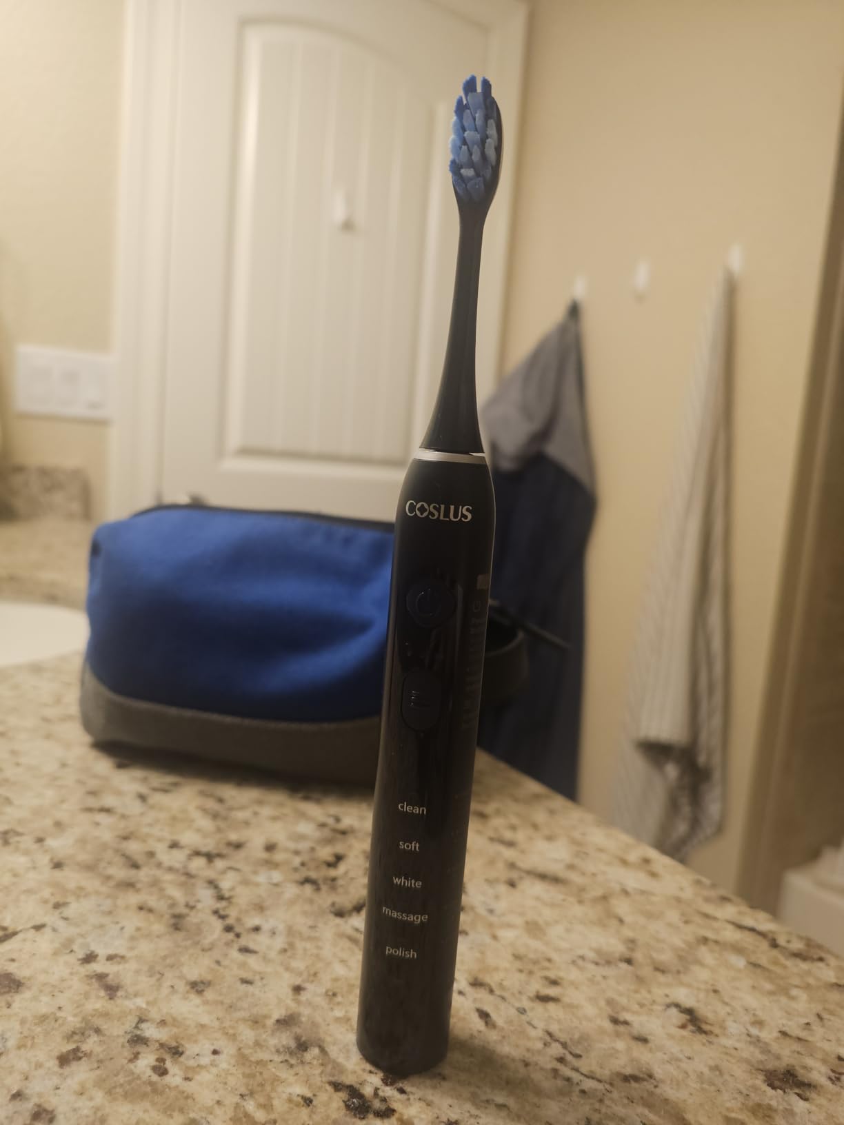 COSLUS Sonic Electric Toothbrush for Adults: 3 Intensities & 5 Modes Gum-Friendly for Deep Cleaning & Whitening - 2 Types of Heads for Family, Sensitive Teeth, Braces, Travel & Home Use, Black customer photo 2