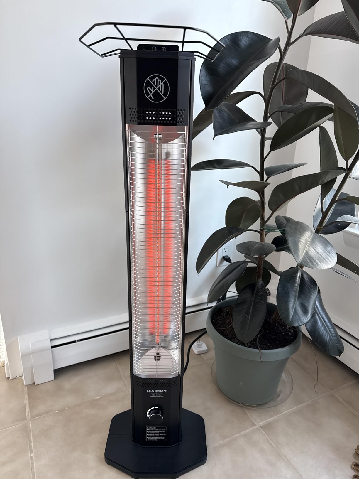 Outdoor Electric Patio Heater, 42-inch 1500W Infrared Tower Heater with 9 Heat Settings & 9H Timer, IPX5 Waterproof, Safety Lock, Tip-Over & Overheat Protection Space Heater for Indoor & Outdoor Use - Customer Photo 2