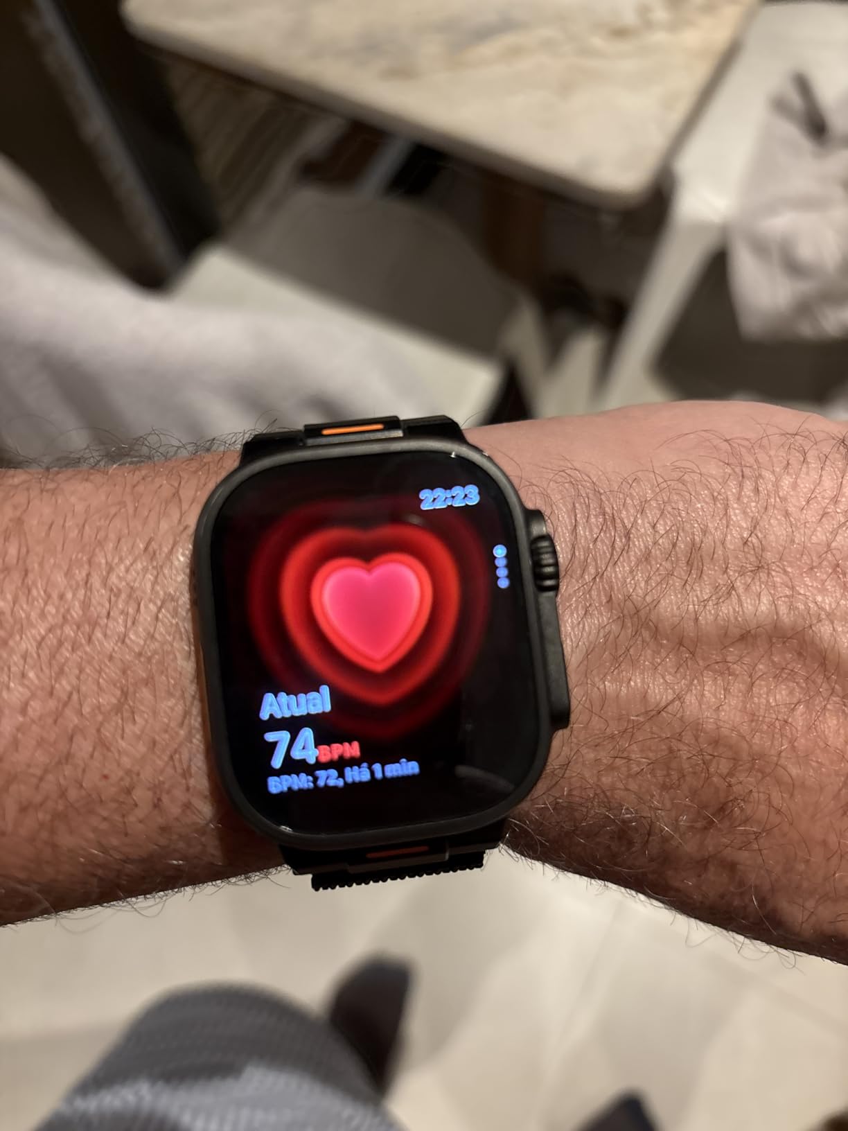 Apple Watch Ultra 3 [GPS + Cellular 49mm] Running & Multisport Smartwatch w/Rugged Titanium Case w/Blue/Bright Blue Trail Loop - M/L. Satellite Communications, Advanced Health & Fitness Tracking - Customer Photo 2