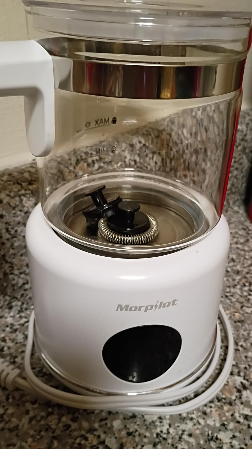 Large Electric Milk Frother and Steamer, 16.9oz/500ml Milk Steamer and Frother for Latte or Hot Chocolate, Dishwasher Safe, BPA Free, 6 Functions, Enjoy Perfect Milk Froth in 2 Min (White-Glass) Customer Review Large Electric Milk Frother and Steamer, 16.9oz/500ml Milk Steamer and Frother for Latte or Hot Chocolate, Dishwasher Safe, BPA Free, 6 Functions, Enjoy Perfect Milk Froth in 2 Min (White-Glass) - Customer Photo 1