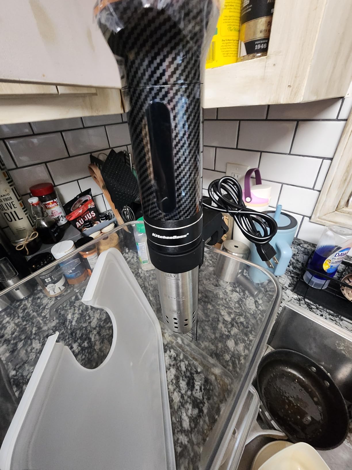 KitchenBoss Wifi Sous Vide Cooker: Ultra-quiet Sous Vide Machine Immersion Circulator APP Control, IPX7 Waterproof All-stainless Steel 1100W Sous Vide Precision Cooker Fast-Heating, Carbon Black Customer Review KitchenBoss Wifi Sous Vide Cooker: Ultra-quiet Sous Vide Machine Immersion Circulator APP Control, IPX7 Waterproof All-stainless Steel 1100W Sous Vide Precision Cooker Fast-Heating, Carbon Black - Customer Photo 1