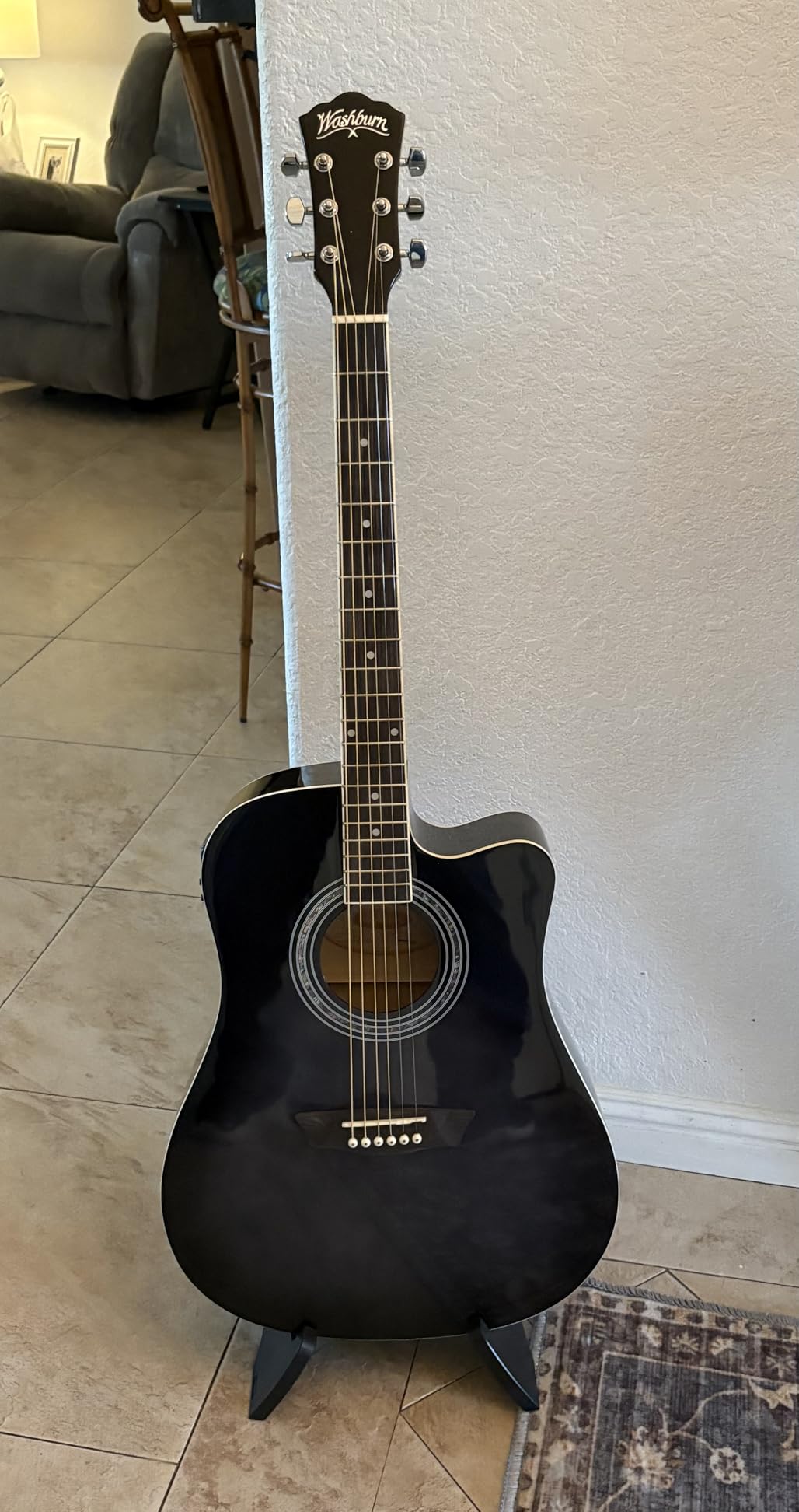 Washburn WA90CE Acoustic-Electric Guitar Kit - Dreadnought Cutaway, Built-In Tuner, Okoume Body - Perfect Holiday Gift for Adults, Beginners, Musicians & Live Performance Customer Review Washburn WA90CE Acoustic-Electric Guitar Kit - Dreadnought Cutaway, Built-In Tuner, Okoume Body - Perfect Holiday Gift for Adults, Beginners, Musicians & Live Performance - Customer Photo 1