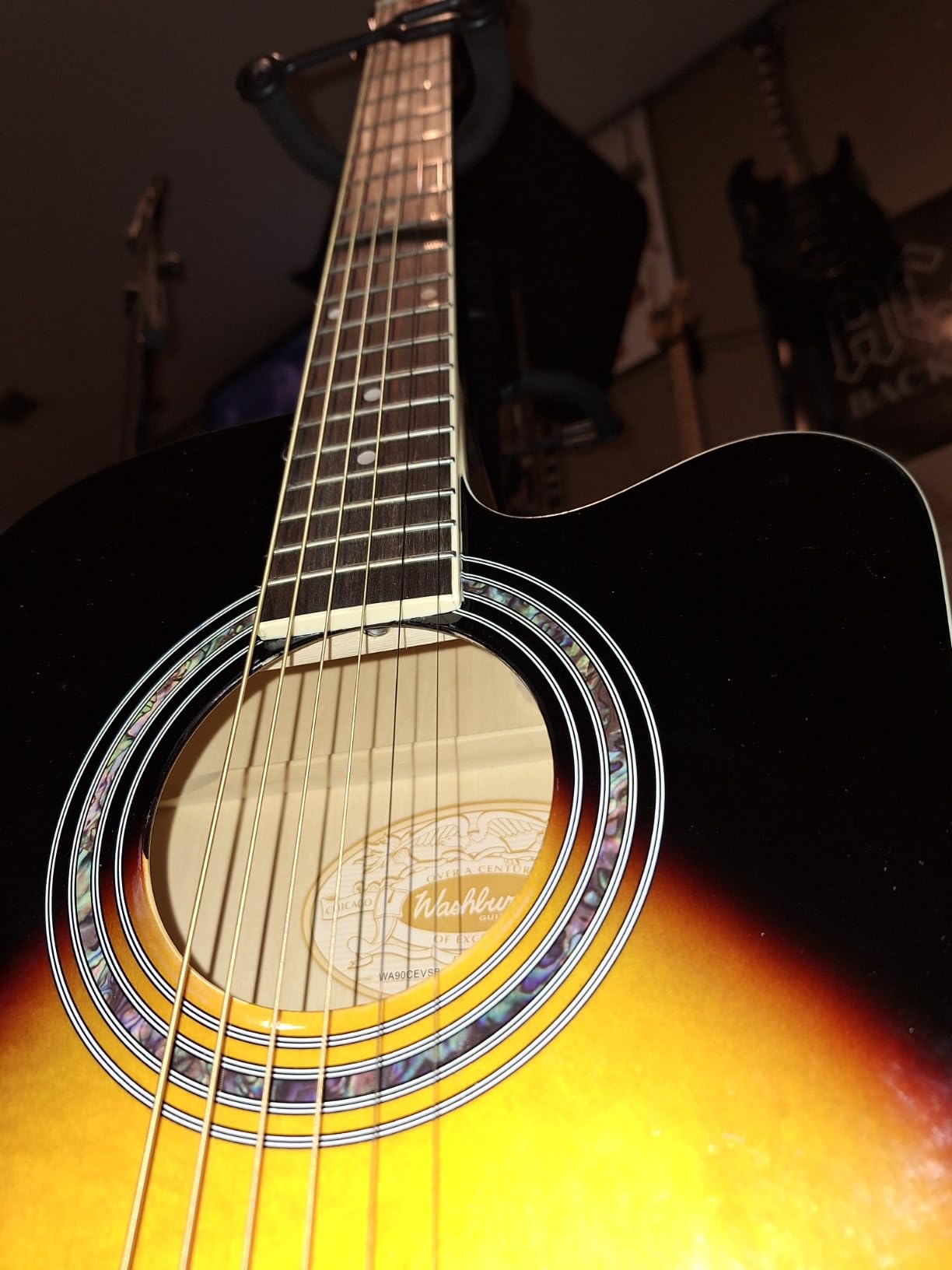 Washburn WA90CE Acoustic-Electric Guitar Kit - Dreadnought Cutaway, Built-In Tuner, Okoume Body - Perfect Holiday Gift for Adults, Beginners, Musicians & Live Performance Customer Review Washburn WA90CE Acoustic-Electric Guitar Kit - Dreadnought Cutaway, Built-In Tuner, Okoume Body - Perfect Holiday Gift for Adults, Beginners, Musicians & Live Performance - Customer Photo 3