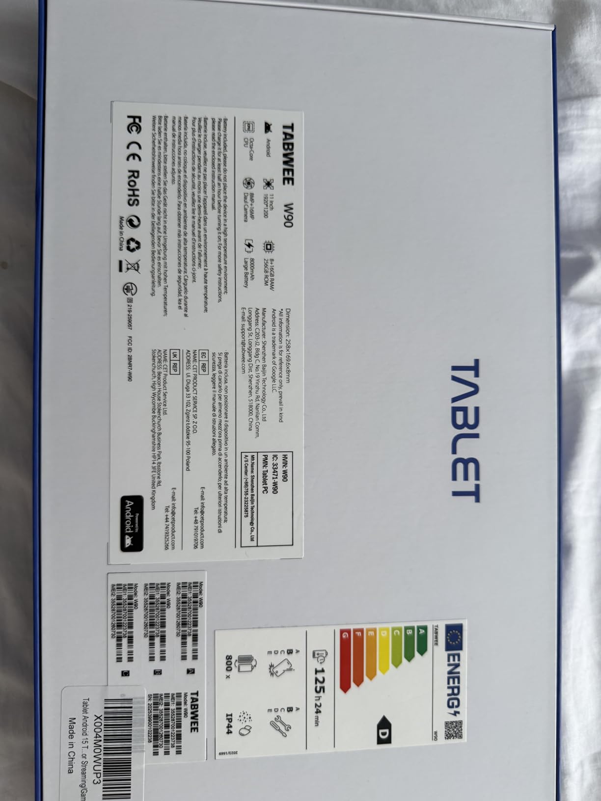 Tablet Android 15 Tablet-11 Inch FHD Display, 24GB RAM 256GB ROM/2TB TF, T615 Octa-Core AI Tablets, 8000mAh/18W Fast Charge, 5G WiFi and 16MP Camera customer photo 2
